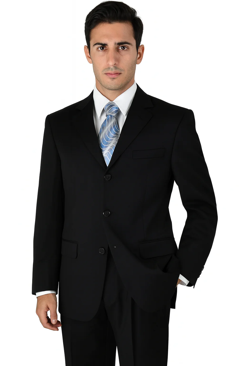 Mens Classic 3 button 2 Piece Suit in Navy - Image 13