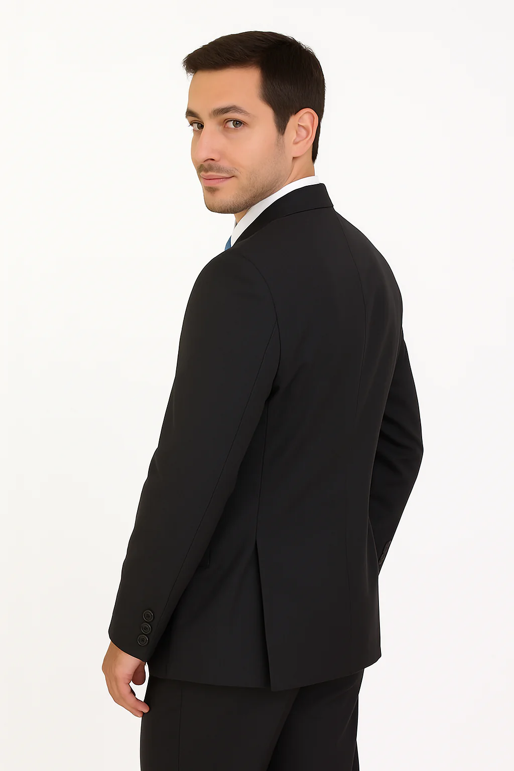 Mens Classic 3 button 2 Piece Suit in Navy - Image 15