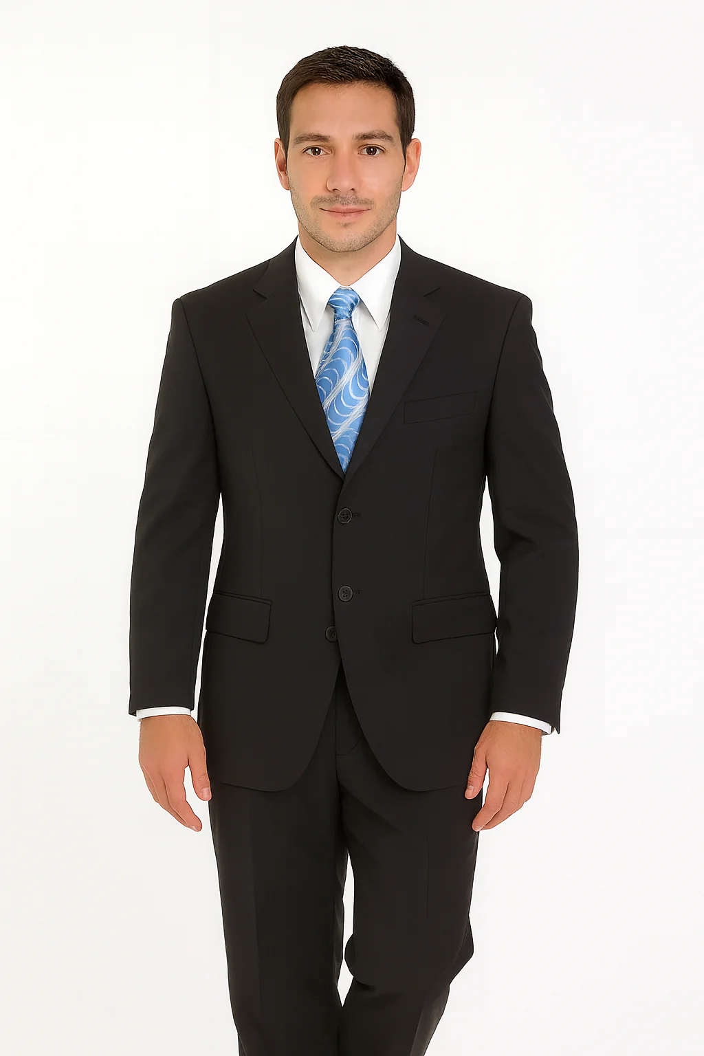 Mens Classic 3 button 2 Piece Suit in Navy - Image 17