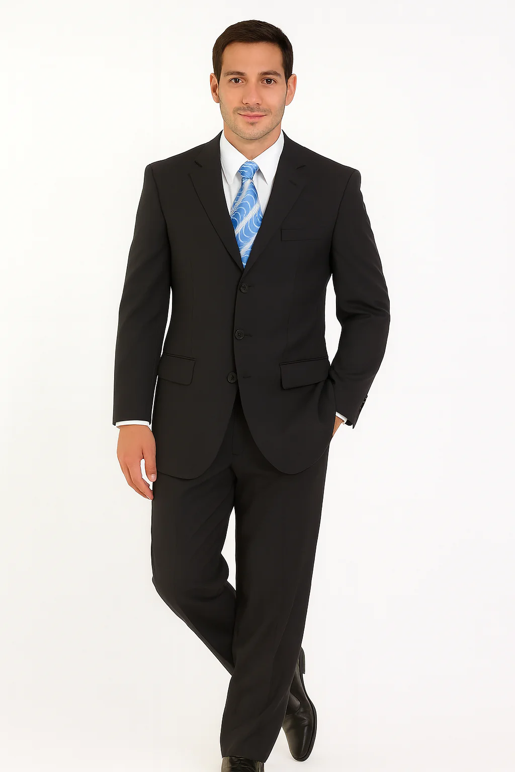 Mens Classic 3 button 2 Piece Suit in Navy - Image 19