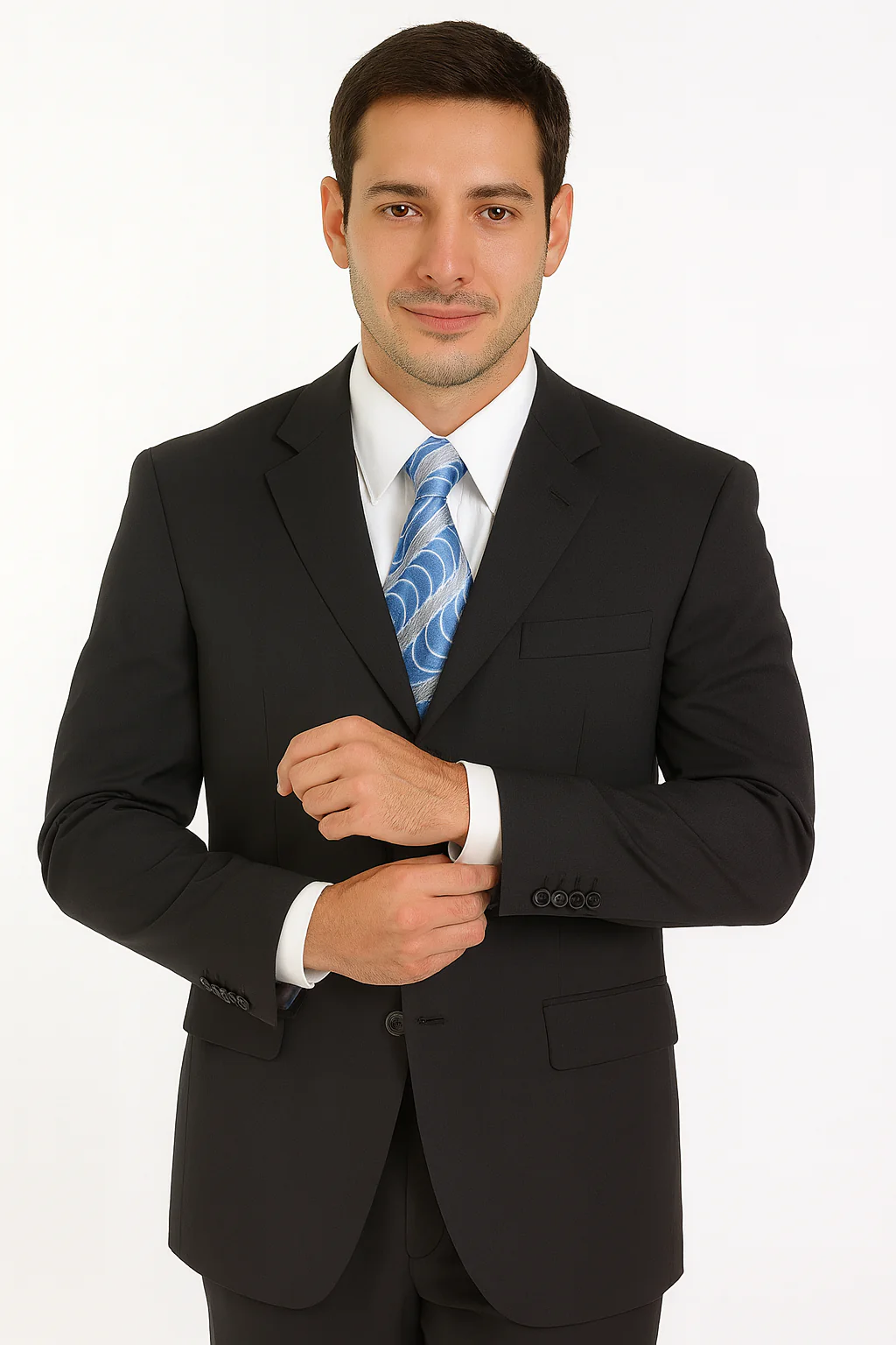 Mens Classic 3 button 2 Piece Suit in Navy - Image 20