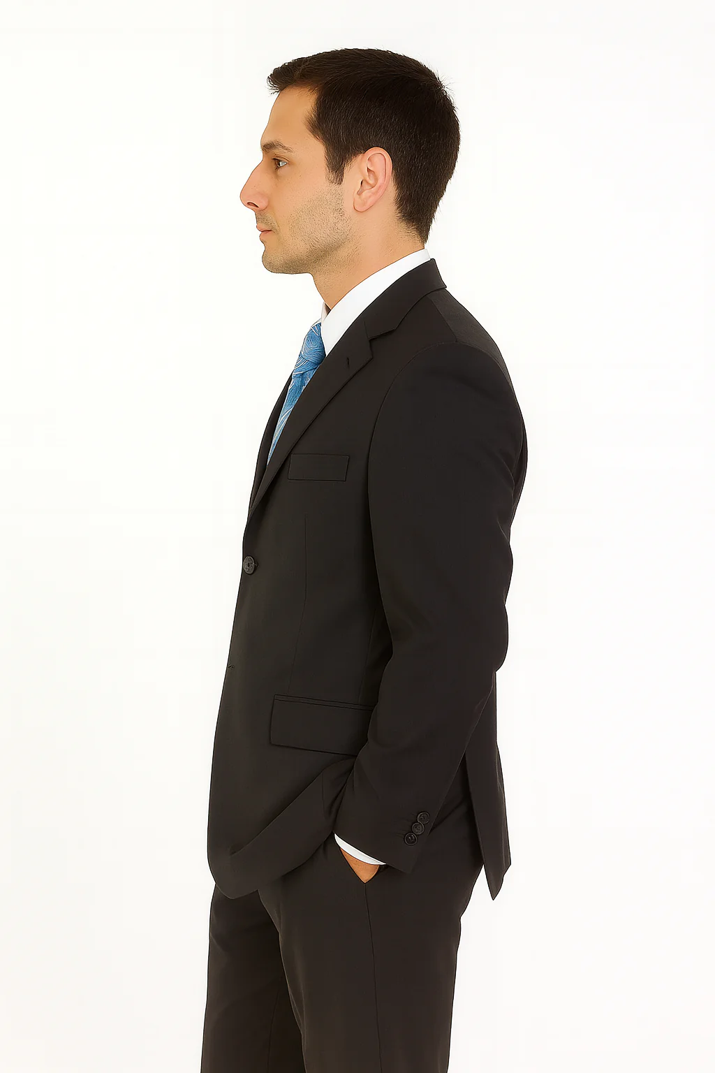Mens Classic 3 button 2 Piece Suit in Navy - Image 23