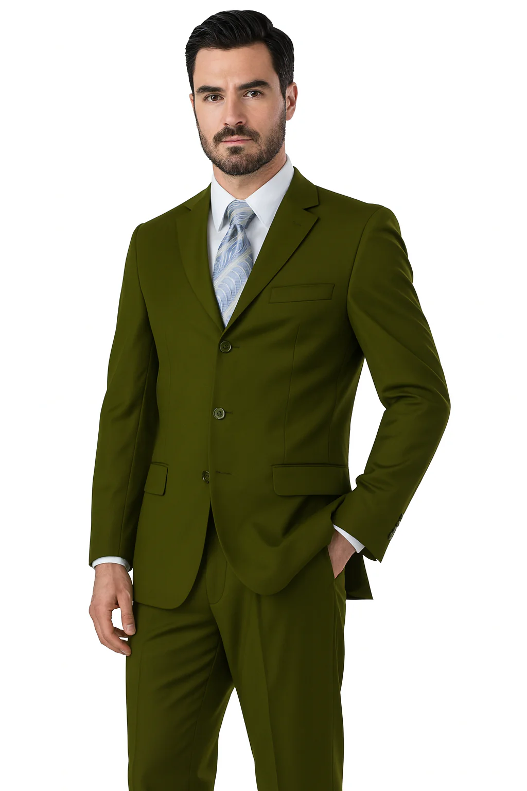 Mens Classic 3 button 2 Piece Suit in Navy - Image 27