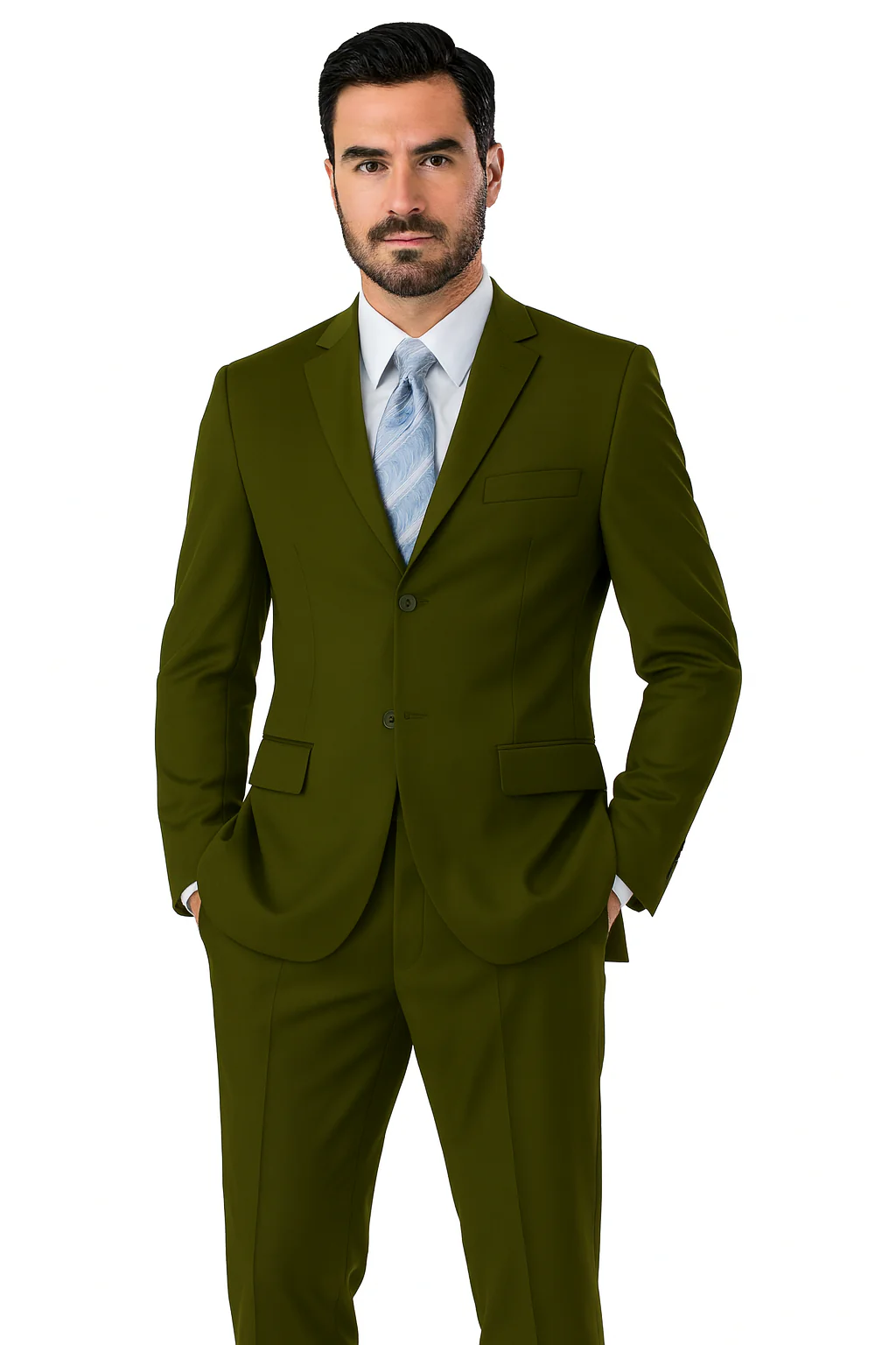 Mens Classic 3 button 2 Piece Suit in Navy - Image 28