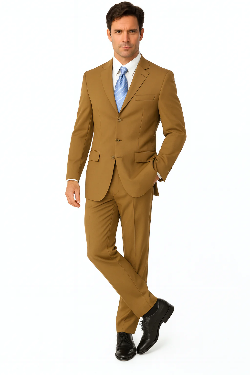 Mens Classic 3 button 2 Piece Suit in Navy - Image 34