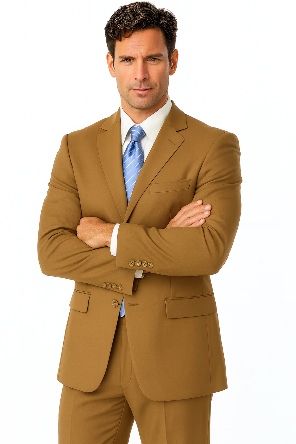 Mens Classic 3 button 2 Piece Suit in Navy - Image 36