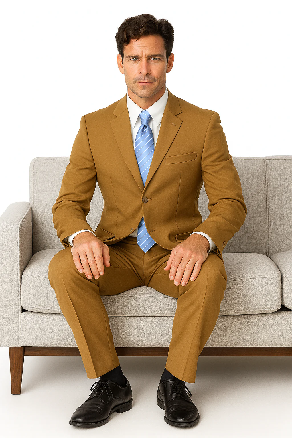 Mens Classic 3 button 2 Piece Suit in Navy - Image 37