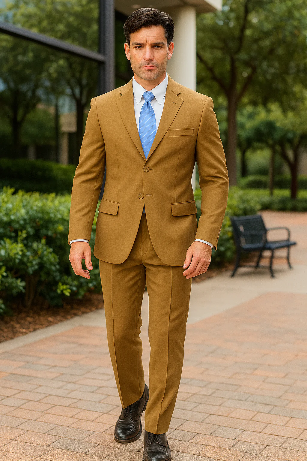 Mens Classic 3 button 2 Piece Suit in Navy - Image 39