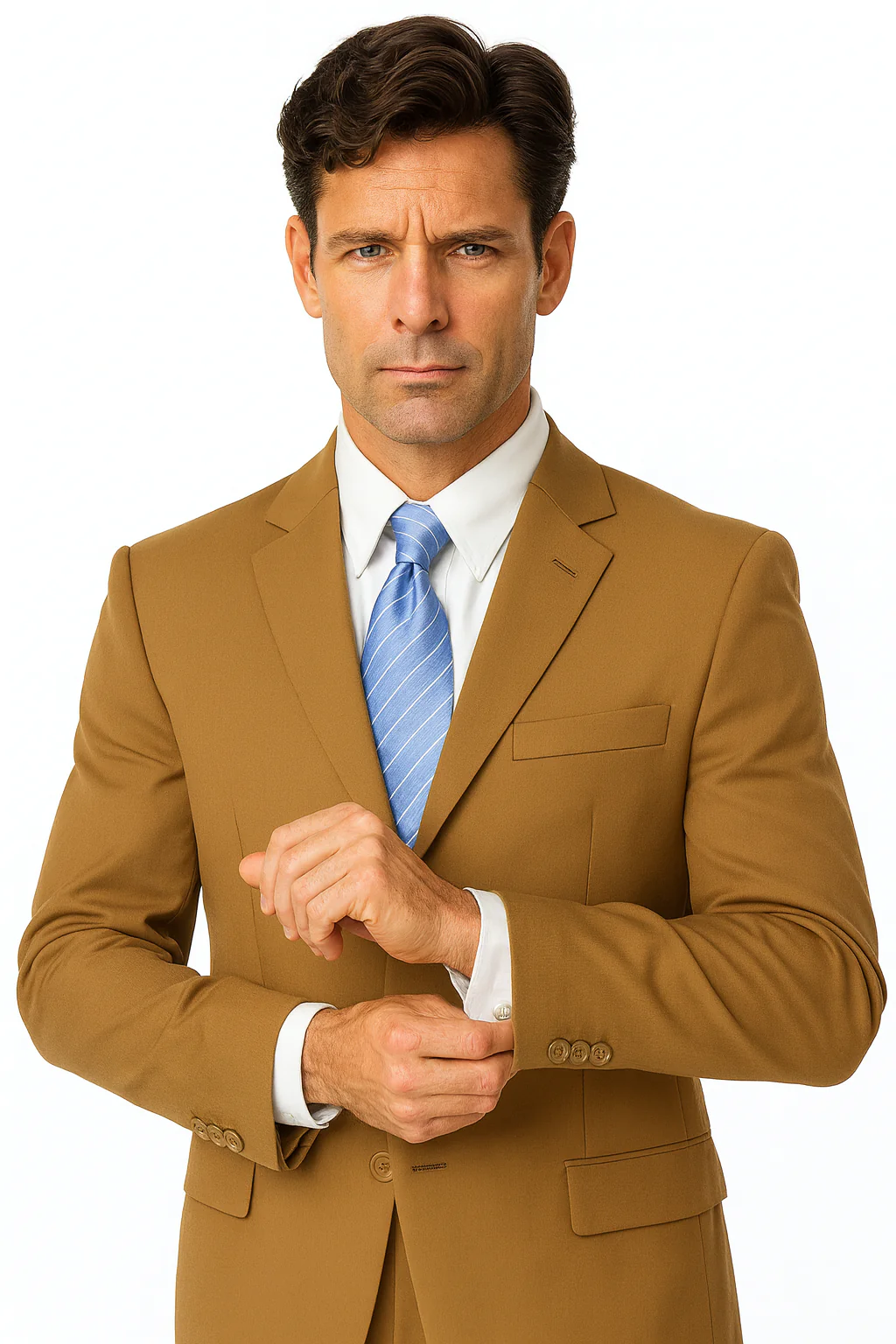 Mens Classic 3 button 2 Piece Suit in Navy - Image 40