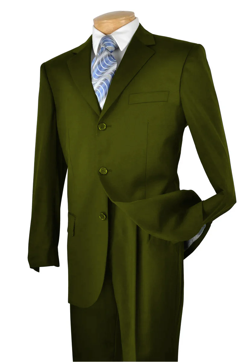 Mens Classic 3 button 2 Piece Suit in Navy - Image 5