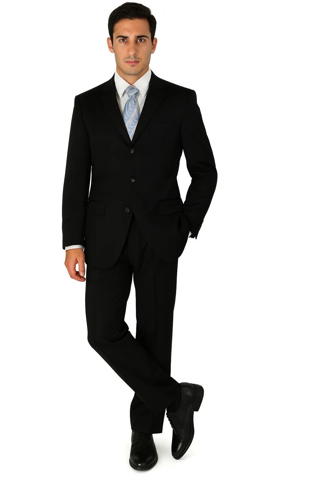 Mens Classic 3 button 2 Piece Suit in Navy - Image 7
