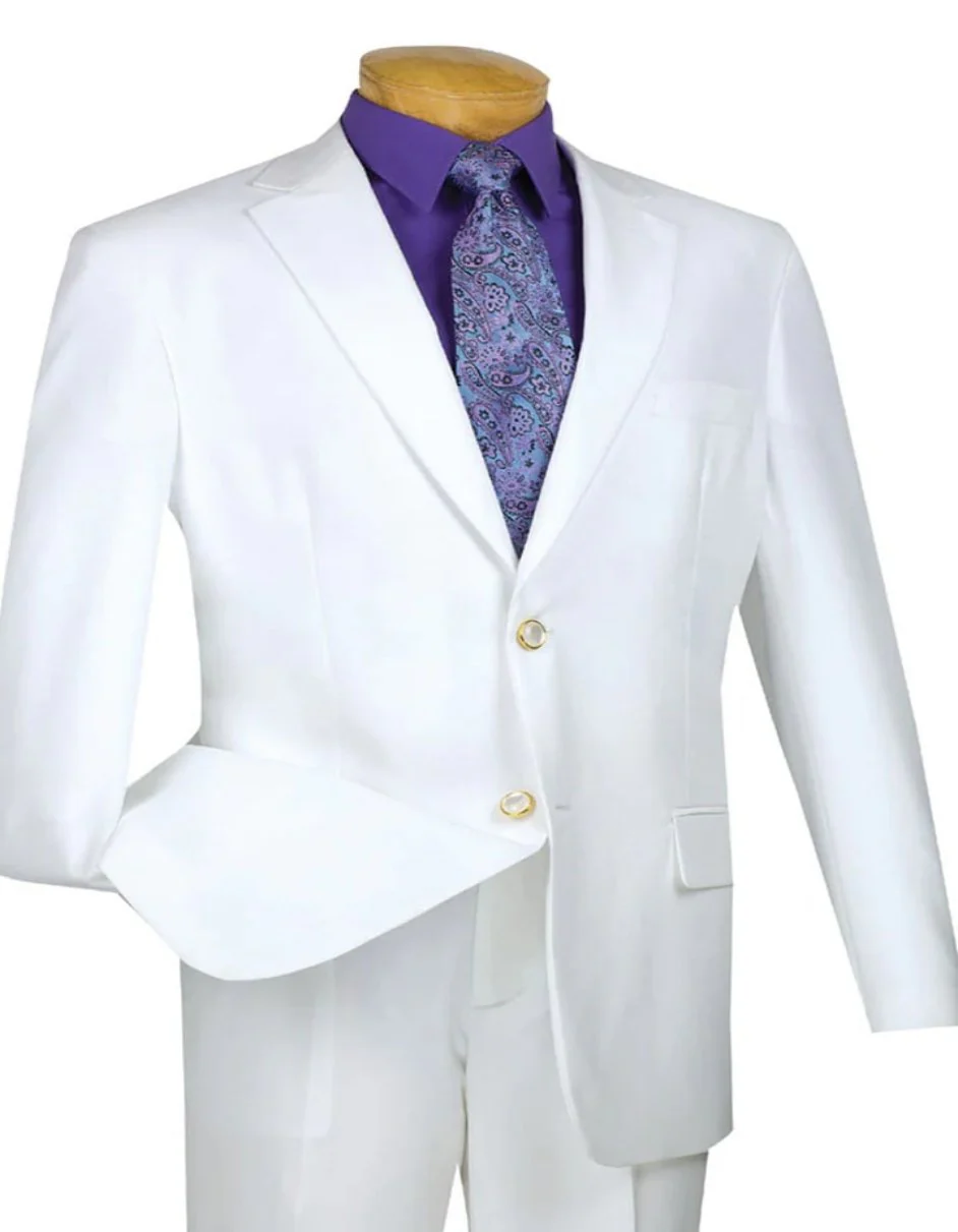 Mens Classic Fit Rayon Fabric Club Sport Coat White Blazer