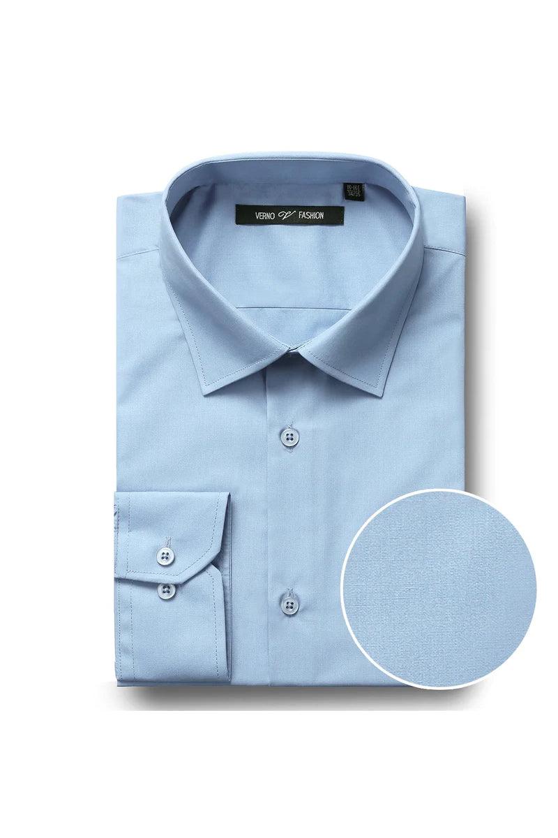 Men's Classic Fit Sky Blue Dress Shirt w/Spread Collar