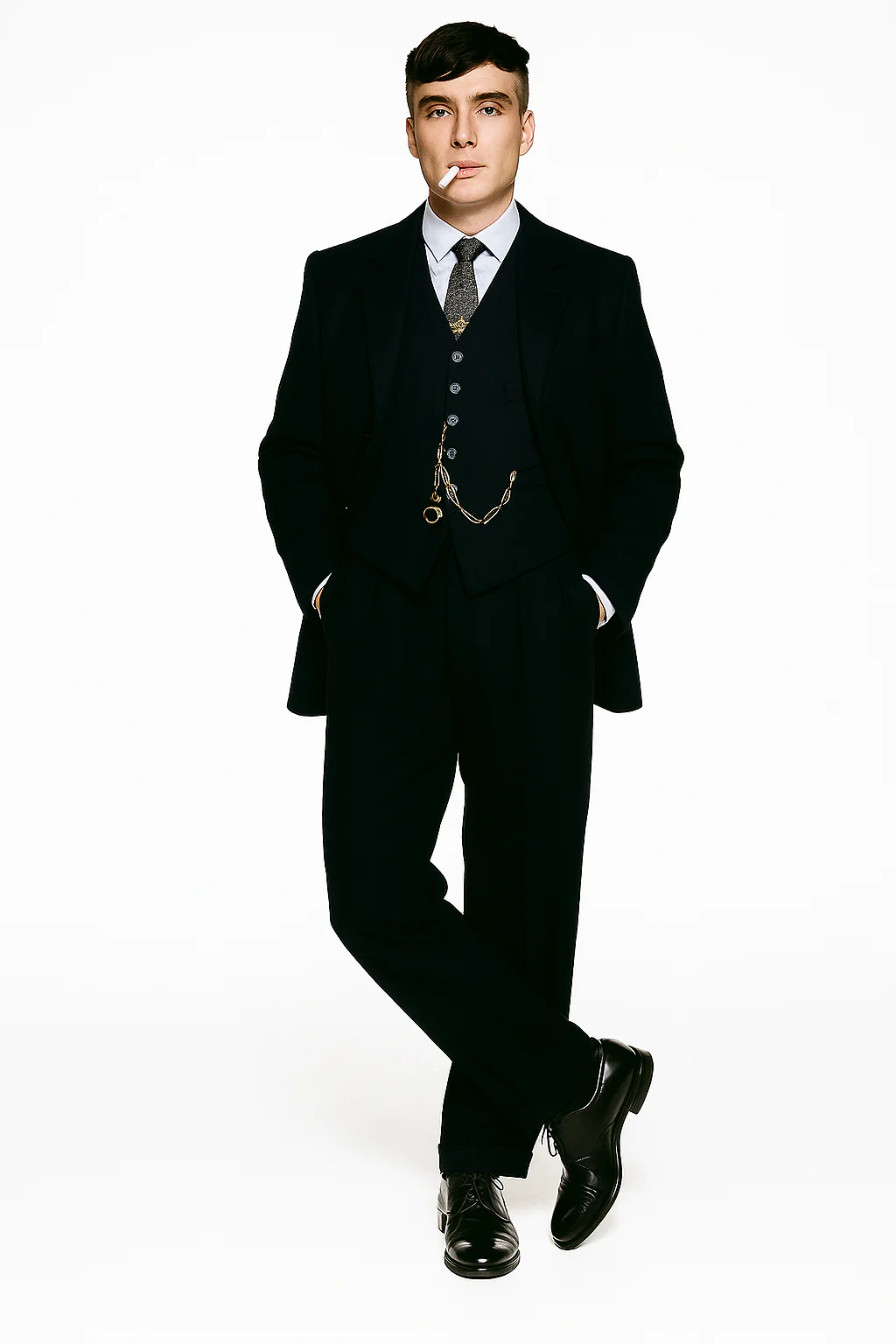 Mens Costume Thomas Shelby Vested Suit & Overcoat - Image 3