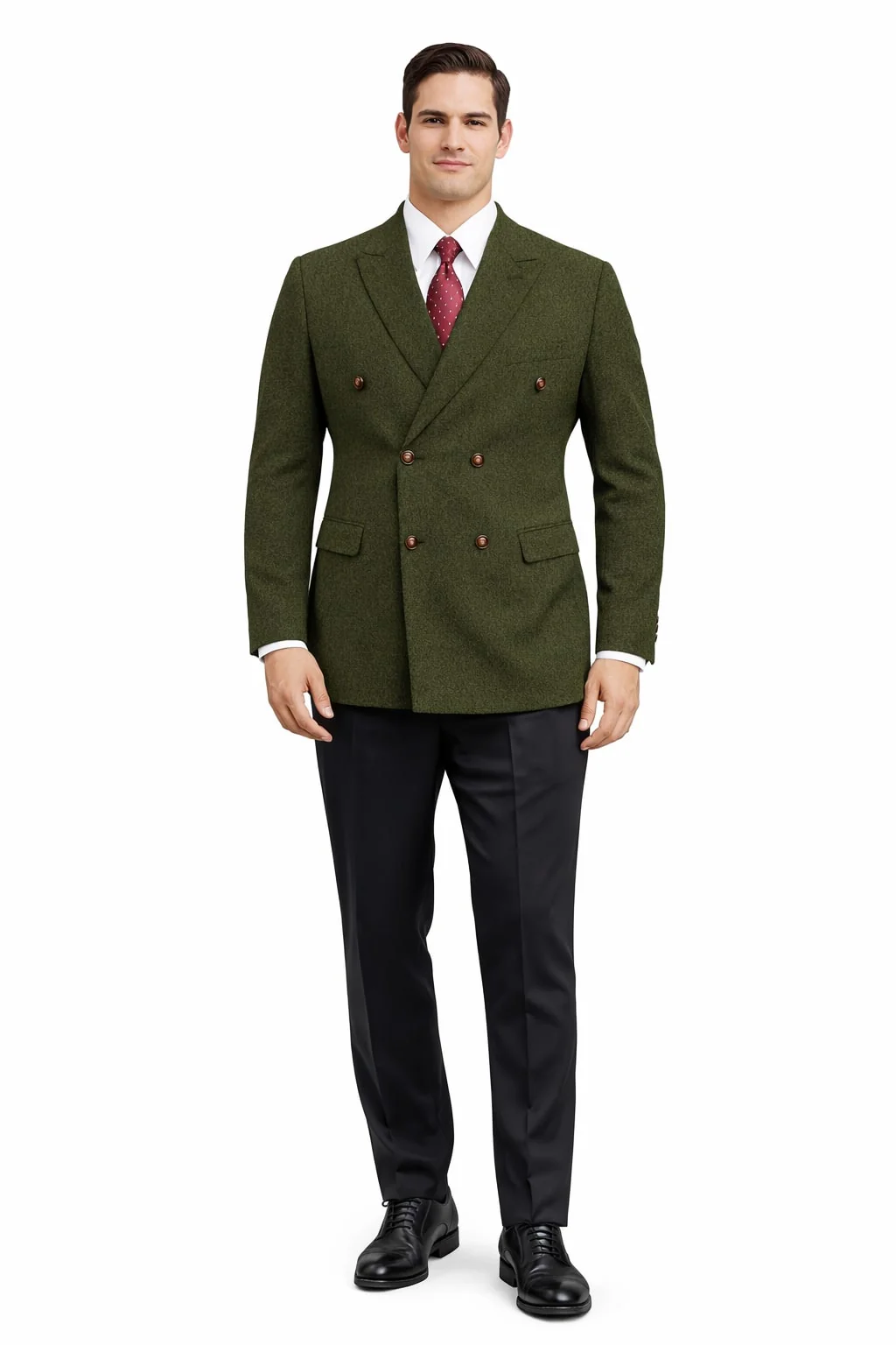 Mens Dark Green Winter Blazer - Hunter Sport Coat jacket Modern Fit 2 Buttons Style Notch - Image 4