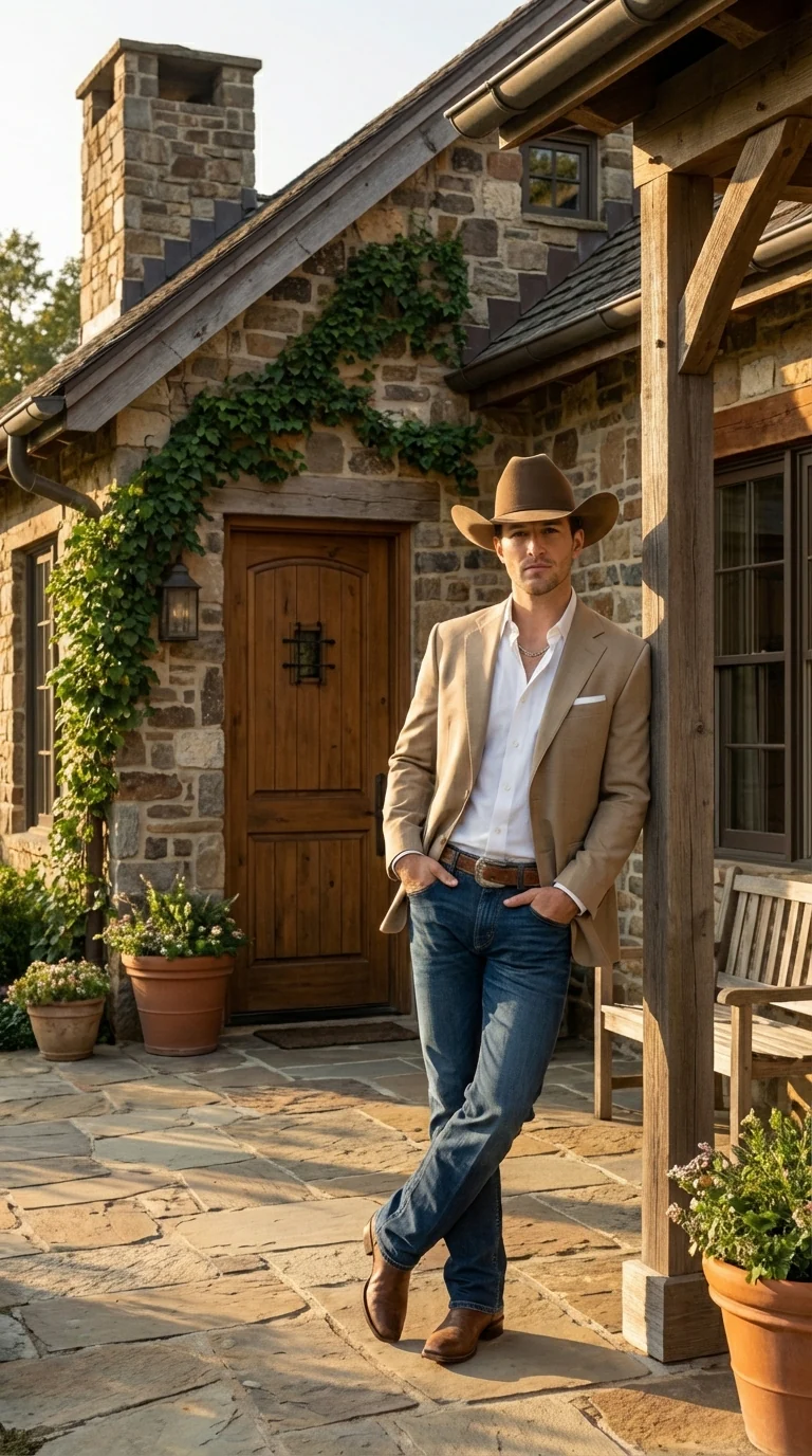 Mens Dark Tan Cowboy Western Blazer – Classic Western Style Sport Coat Casual Formal Jacket for Business Wedding Modern Fit - Image 14