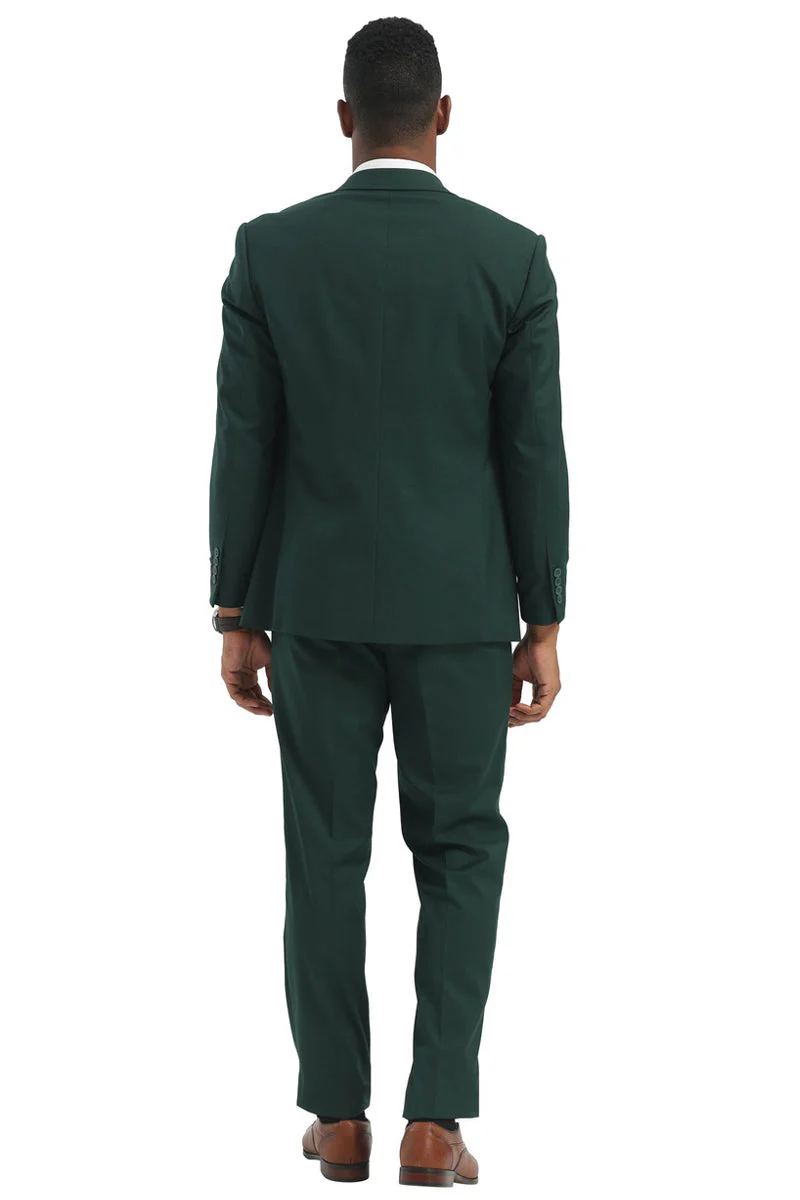 Men's Designer Stacy Adams Classic Double Breasted Suit in Hunter Green - Image 8