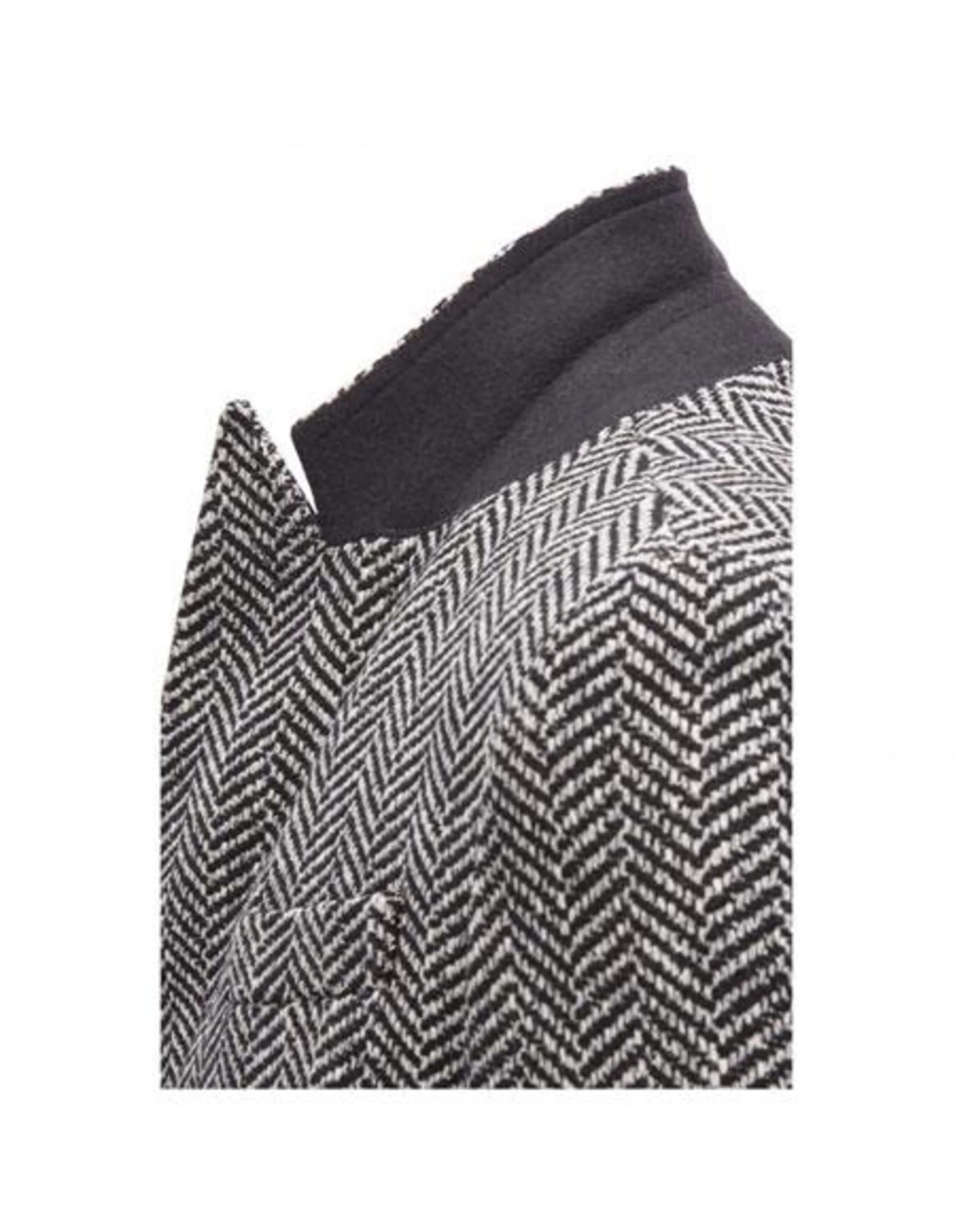 Men's Double Breasted Gray Herringbone Tweed Six Button Overcoat - Image 2