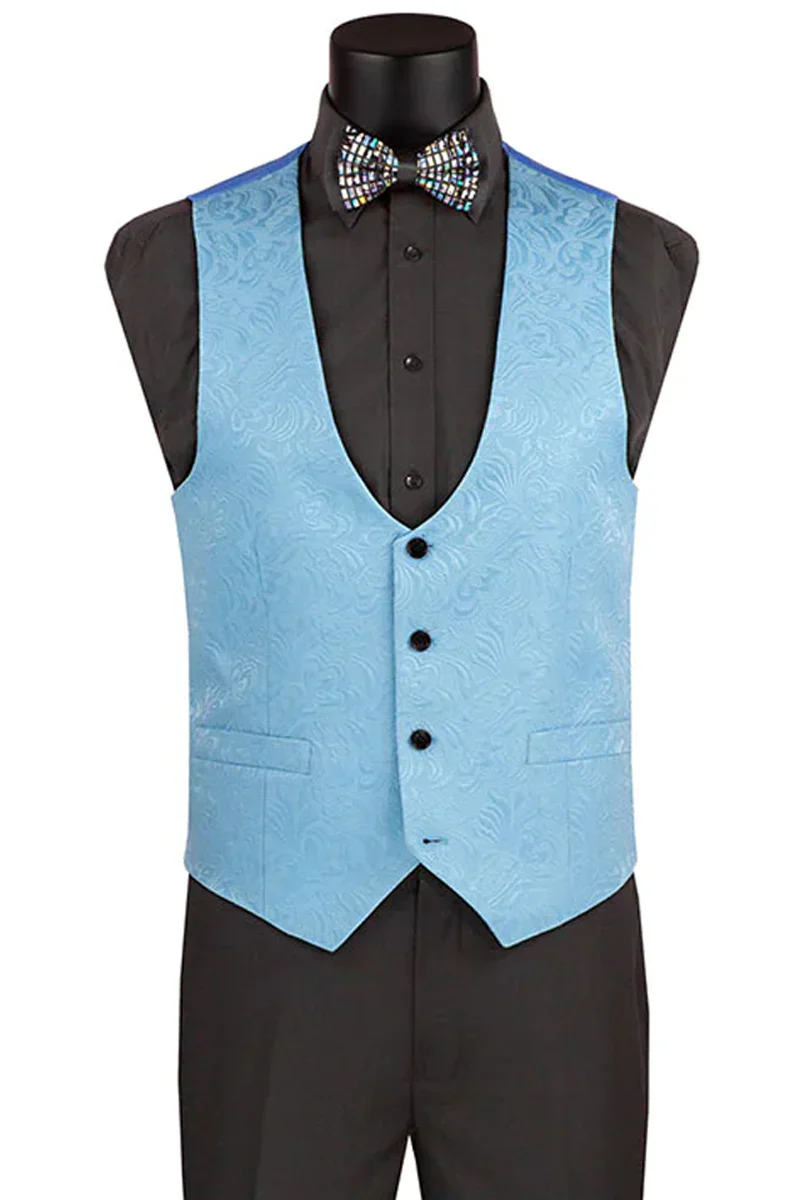 Mens Easter Suit - Jacket and Pants in Summer Color Light Blue Modern Fit Light Weight - Image 2