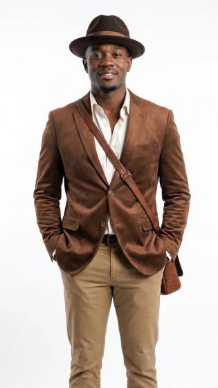 Mens Fashion Sport Coat - Micro Suede - Image 2