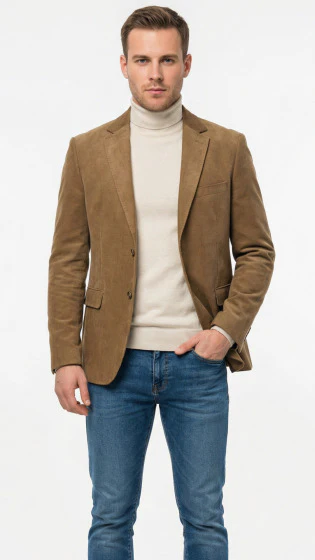 Mens Fashion Sport Coat - Micro Suede - Image 5