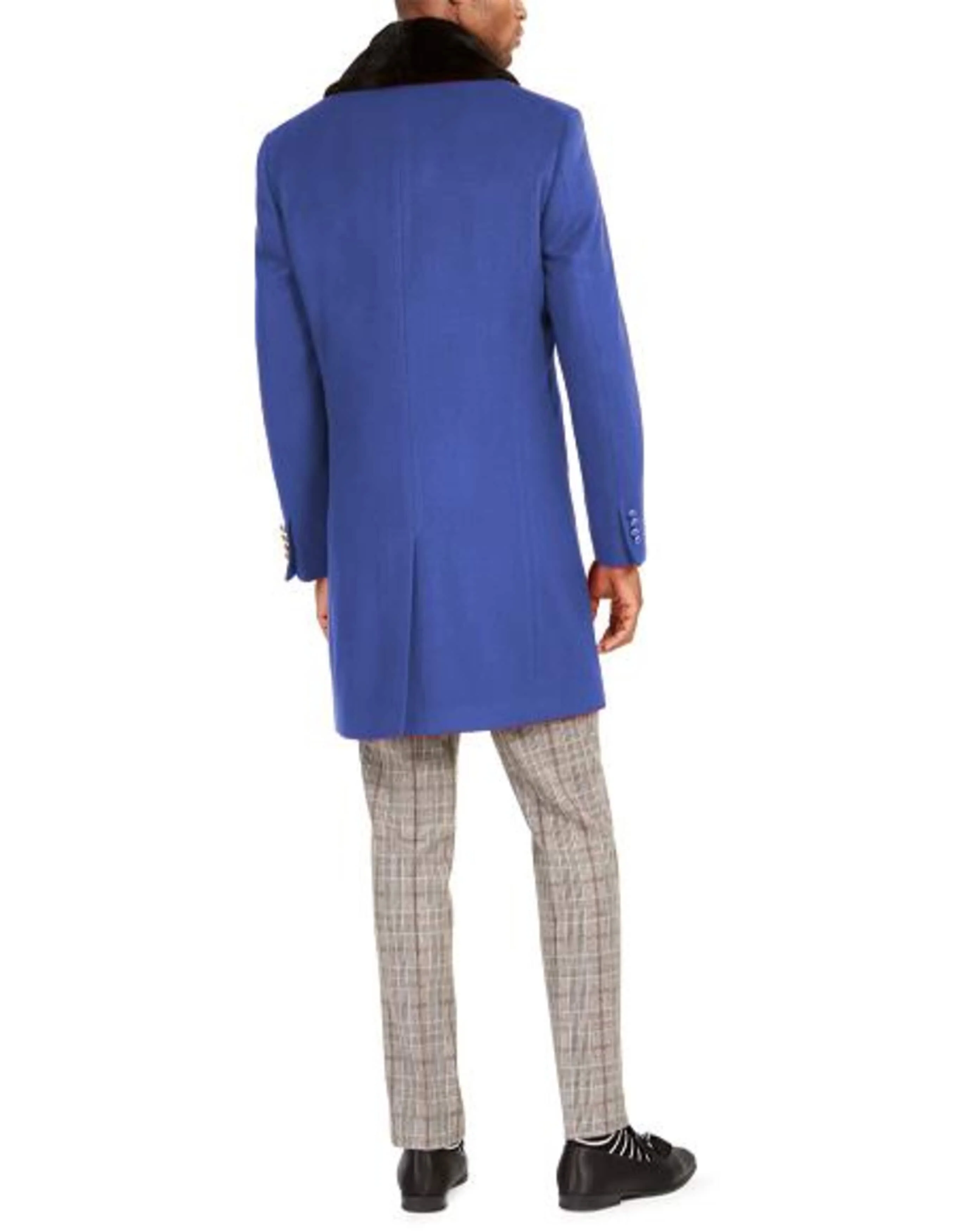Men's Faux-fur shawl collar Overcoat Three Quarter Length Coat - Image 2