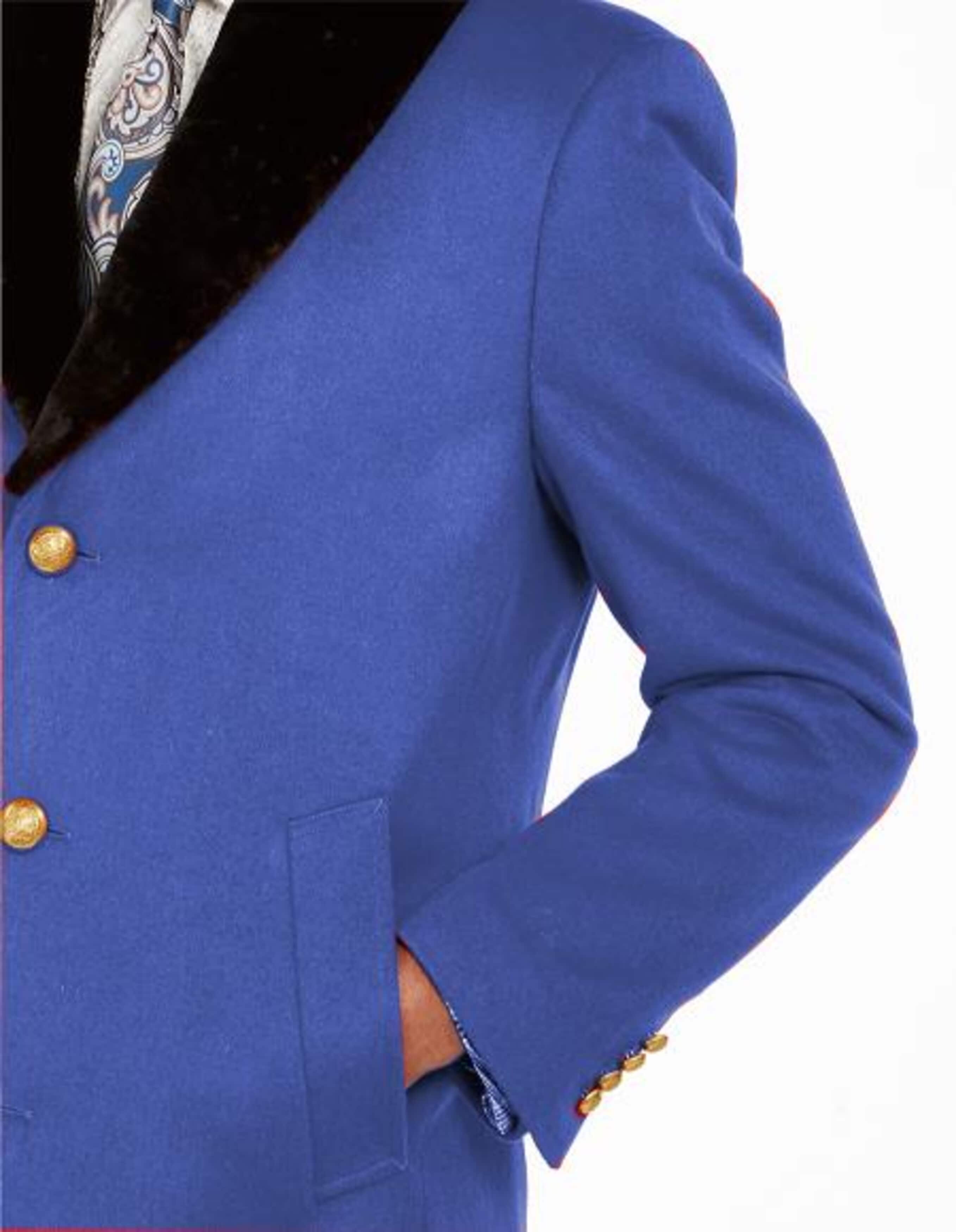 Men's Faux-fur shawl collar Overcoat Three Quarter Length Coat - Image 4