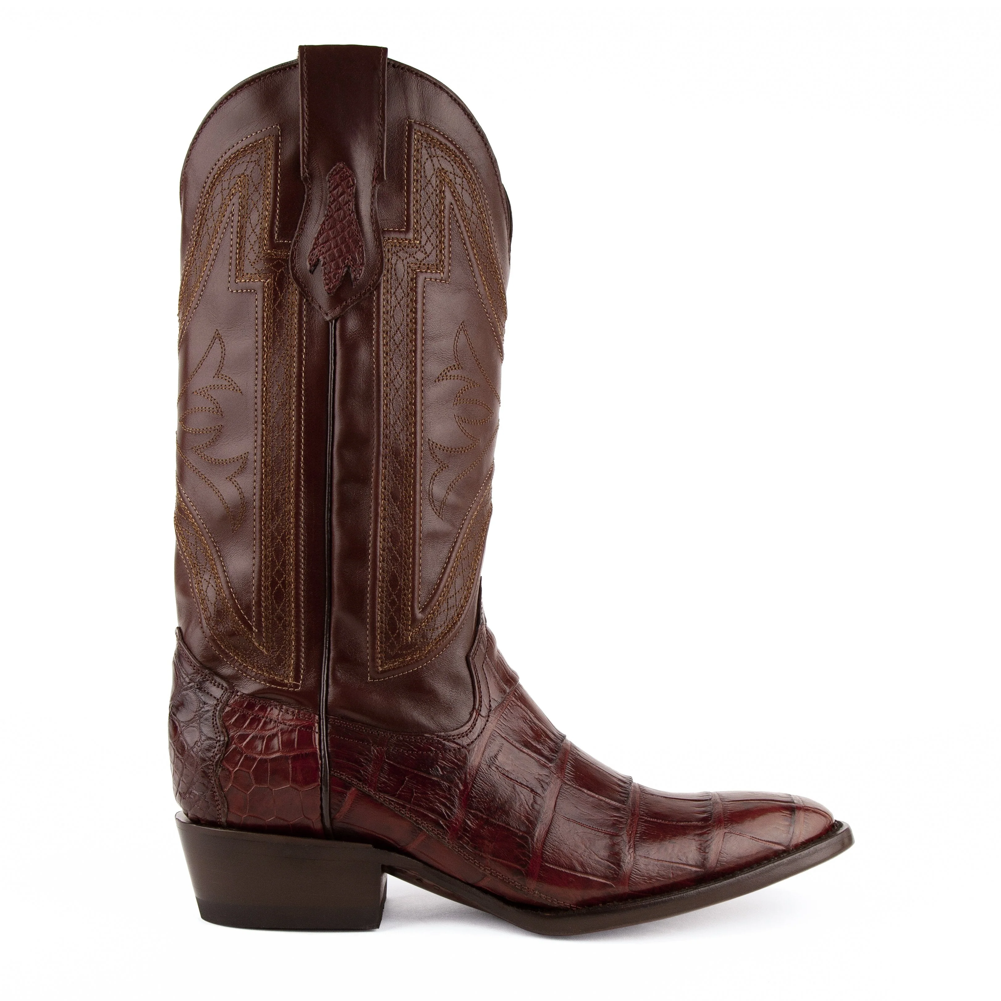 Mens Ferrini French Toe Alligator Belly Cowboy Boot in Brown - Image 3