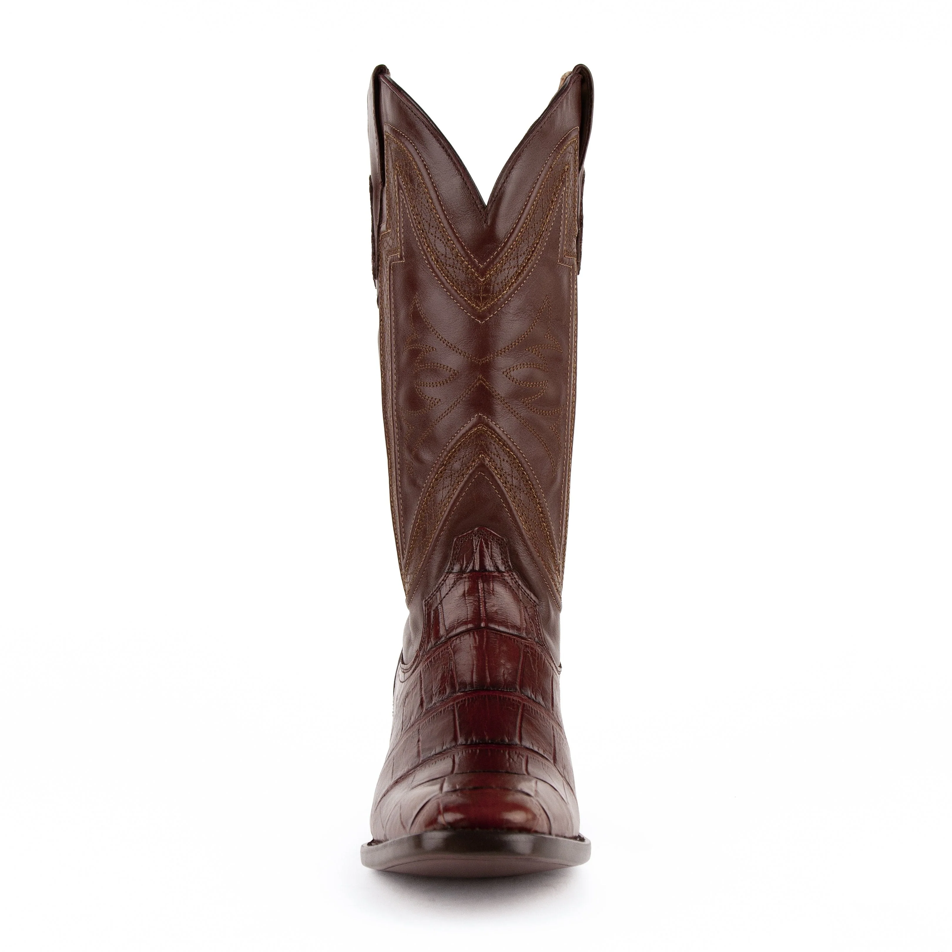 Mens Ferrini French Toe Alligator Belly Cowboy Boot in Brown - Image 4