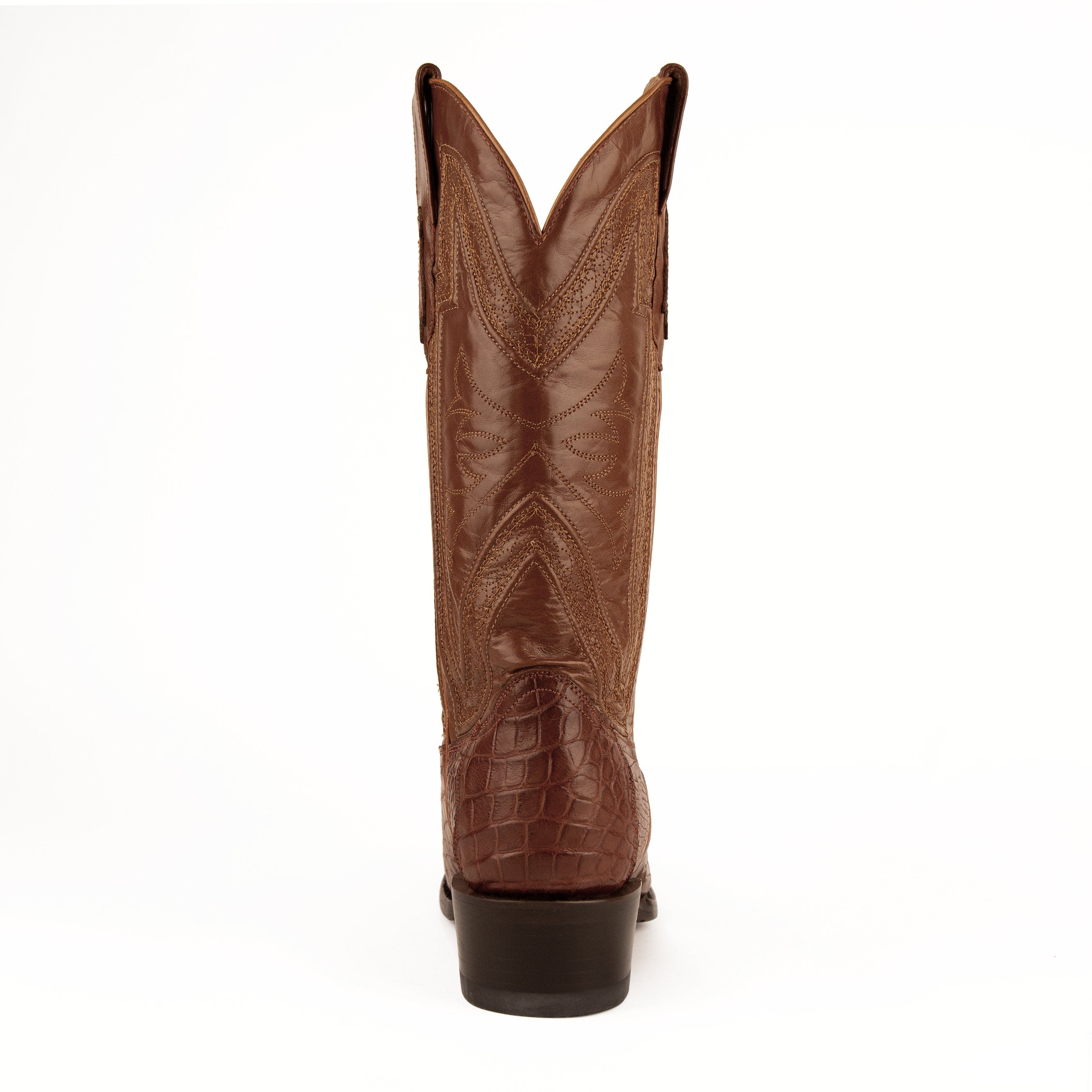 Mens Ferrini French Toe Alligator Belly Cowboy Boot in Cognac - Image 5