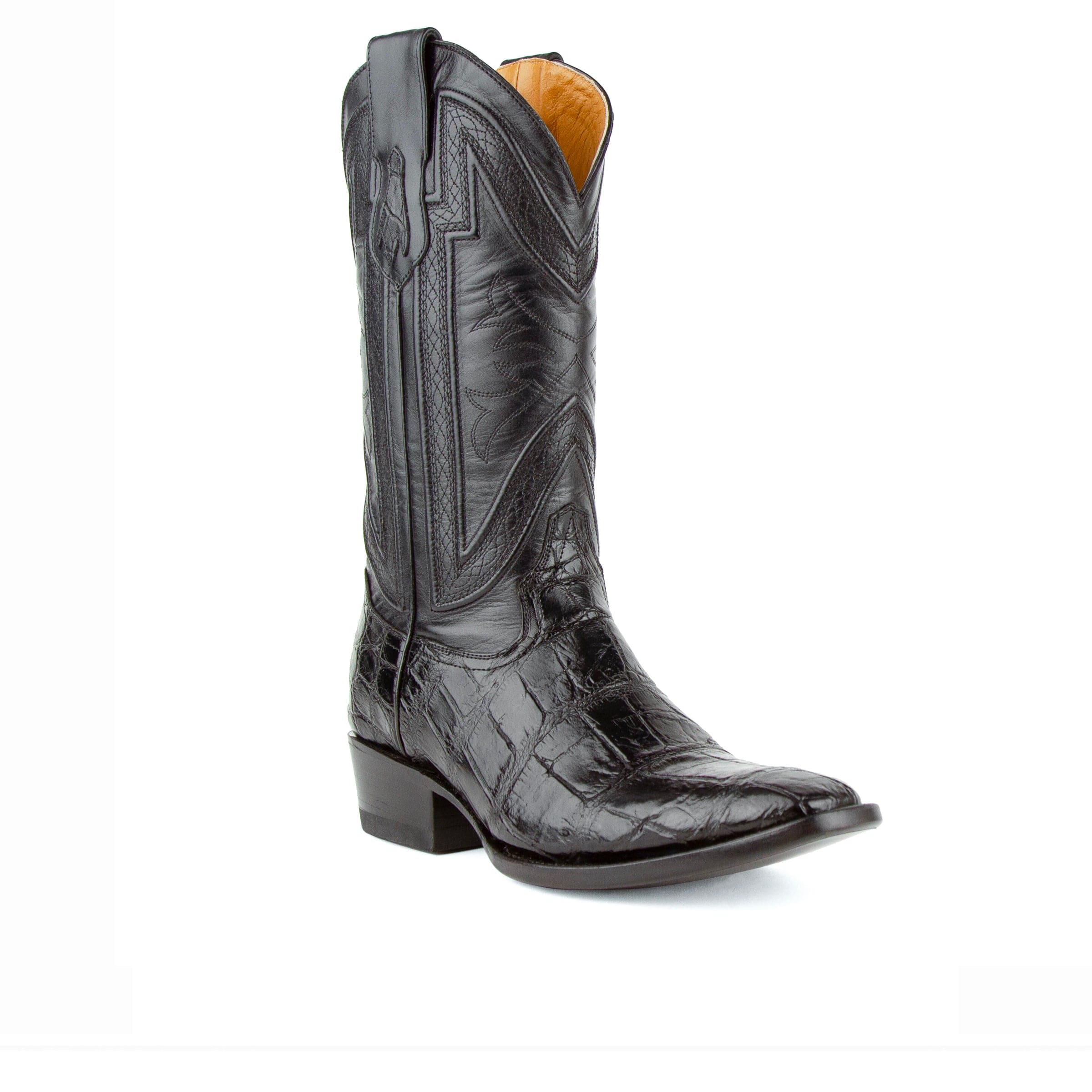 Mens Ferrini French Toe Alligator Belly Cowboy Boot in Cognac - Image 7