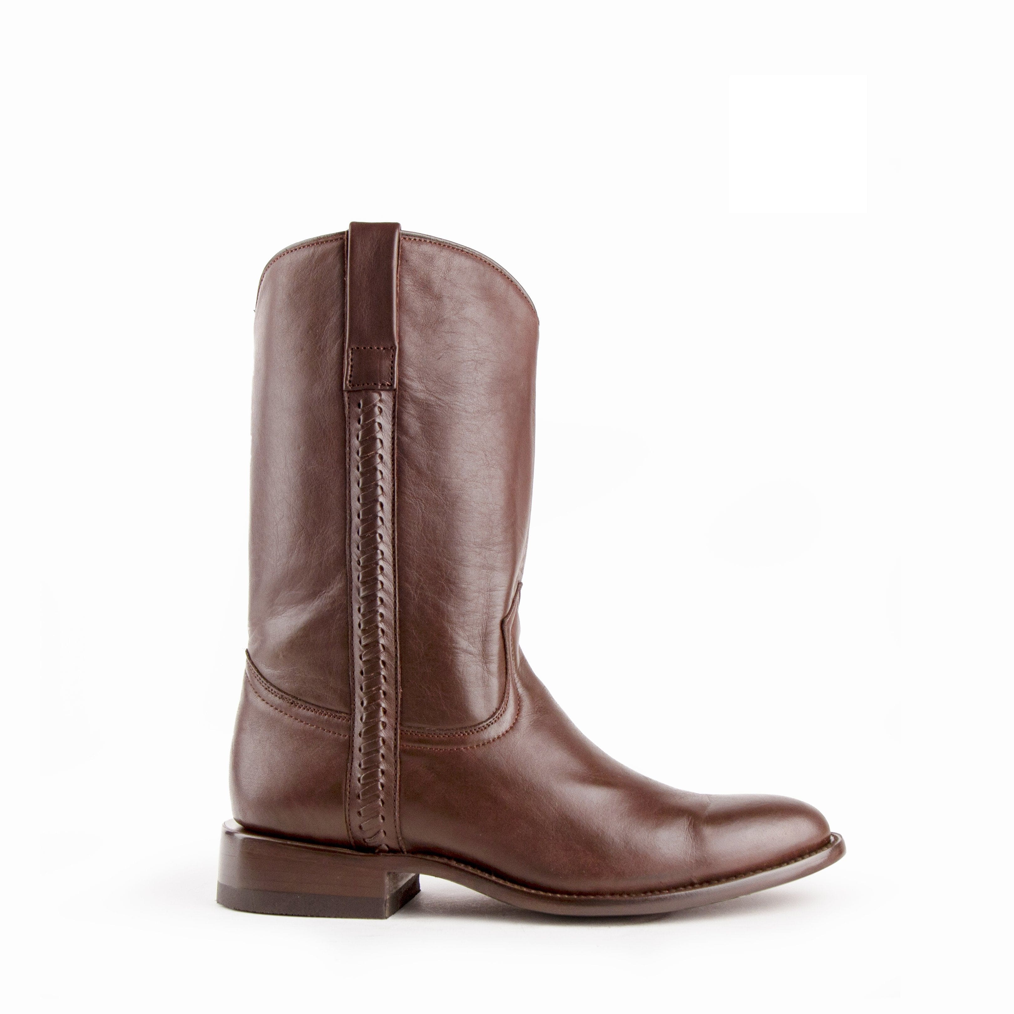 Mens Ferrini Leather Motorcycle Boot in Brown - Image 3
