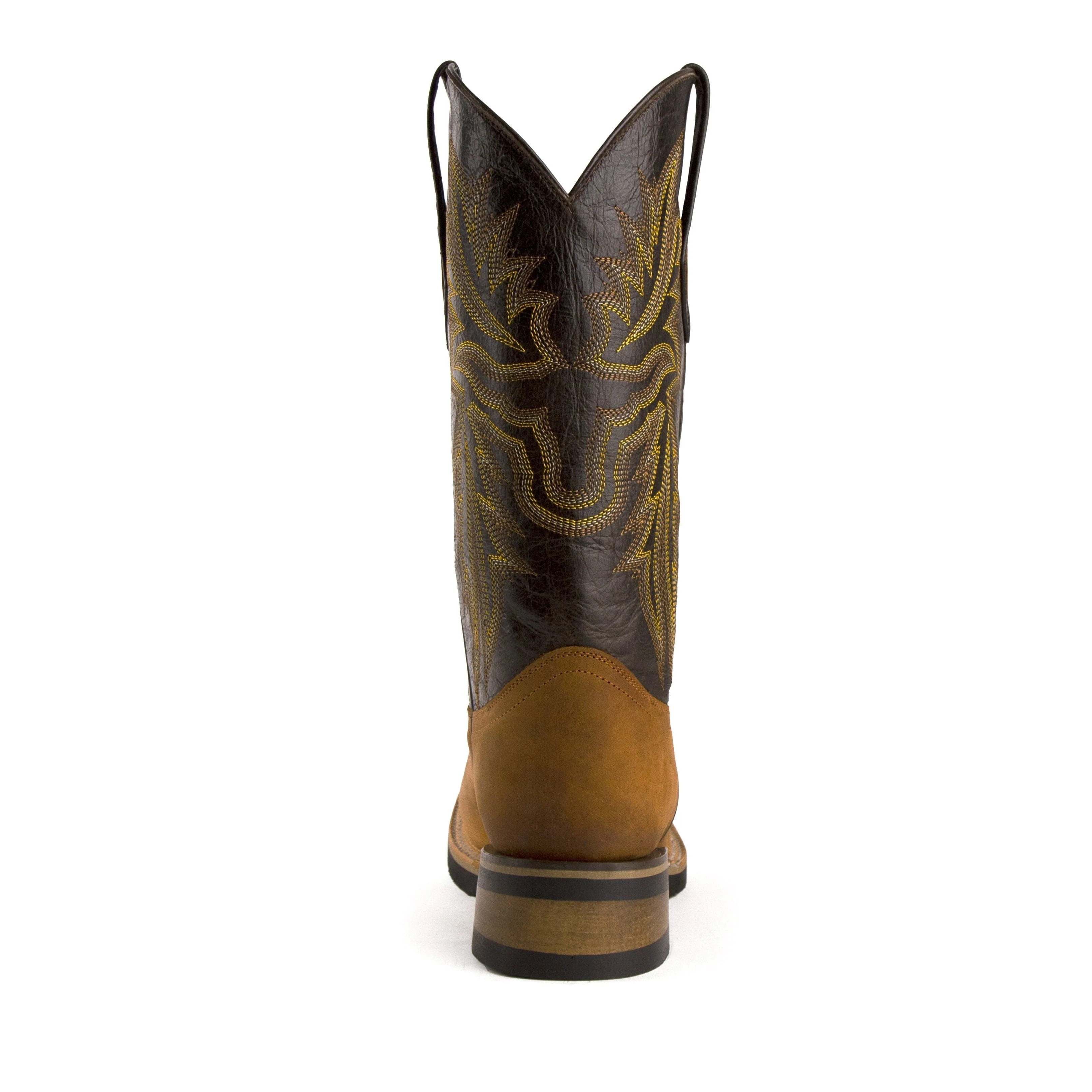 Mens Ferrini Maverick Square Toe Leather Cowboy Boot in Brown - Image 5