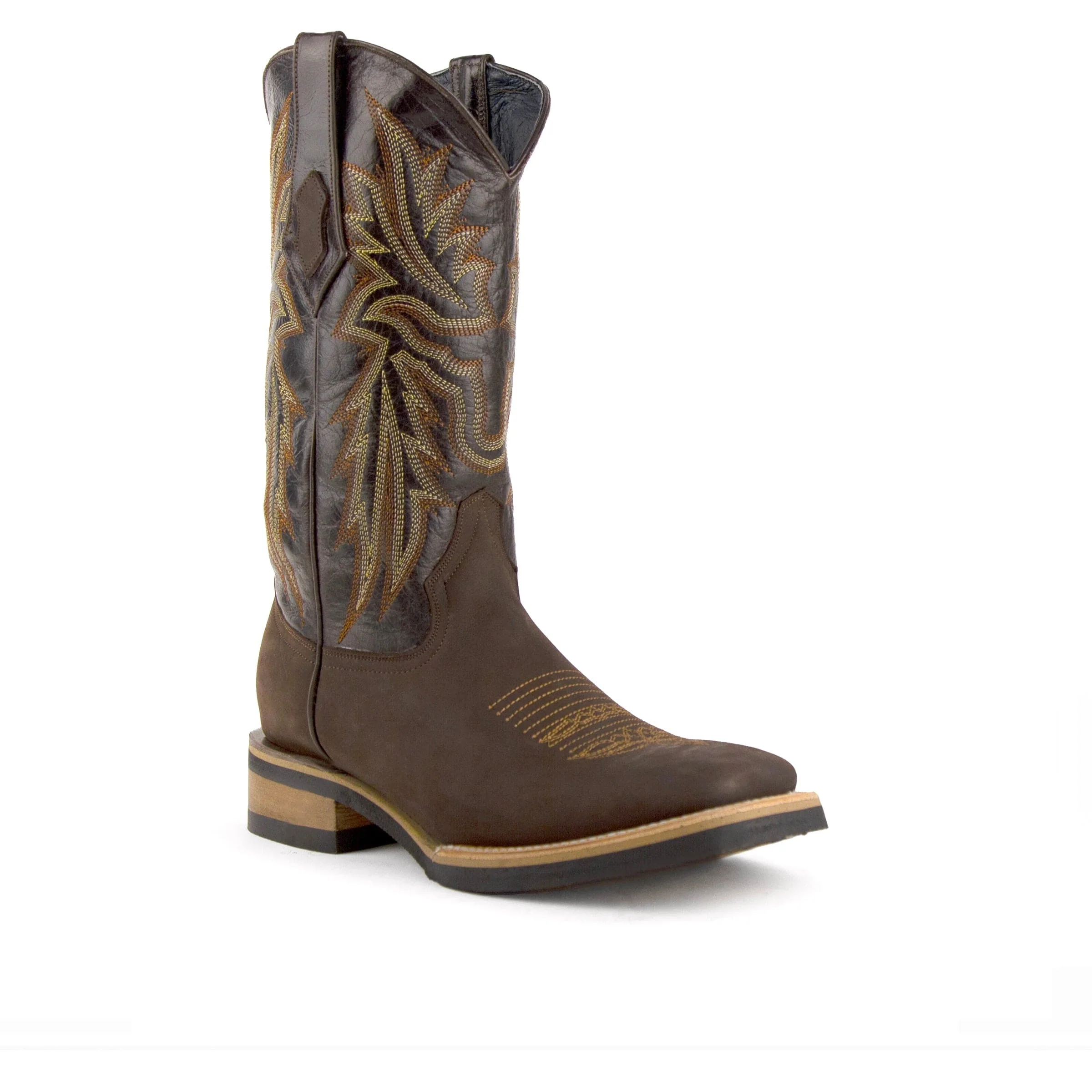Mens Ferrini Maverick Square Toe Leather Cowboy Boot in Brown - Image 7