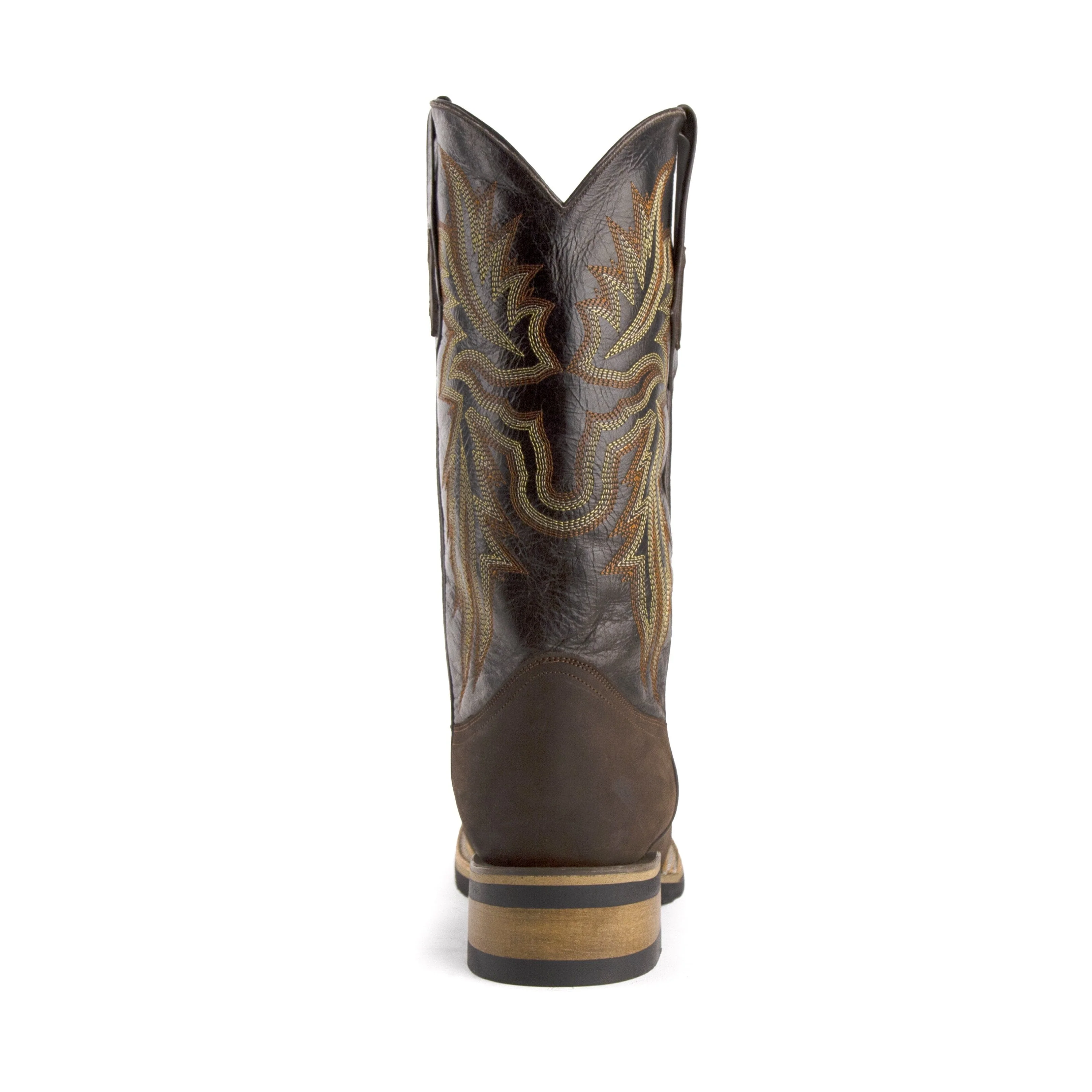 Mens Ferrini Maverick Square Toe Leather Cowboy Boot in Chocolate - Image 5