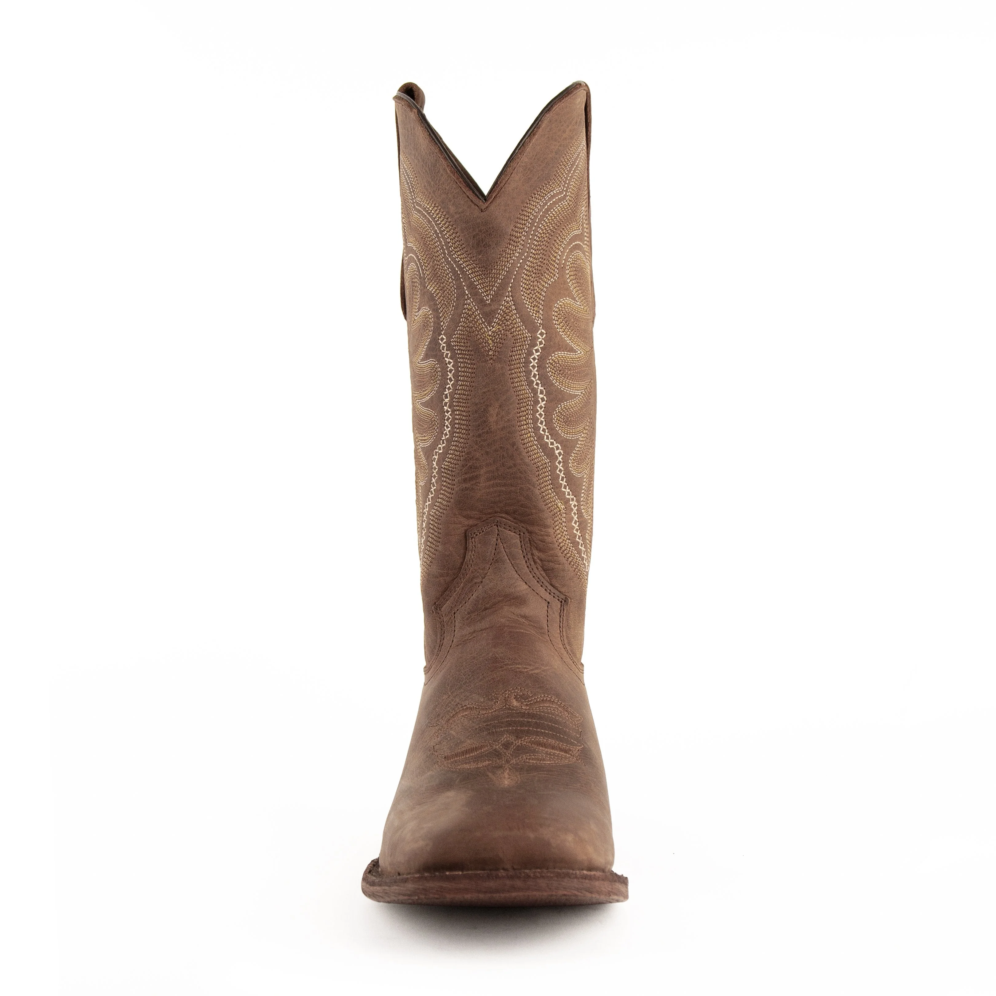 Mens Ferrini Square Toe Distressed Leather Cowboy Boot in Brown - Image 4