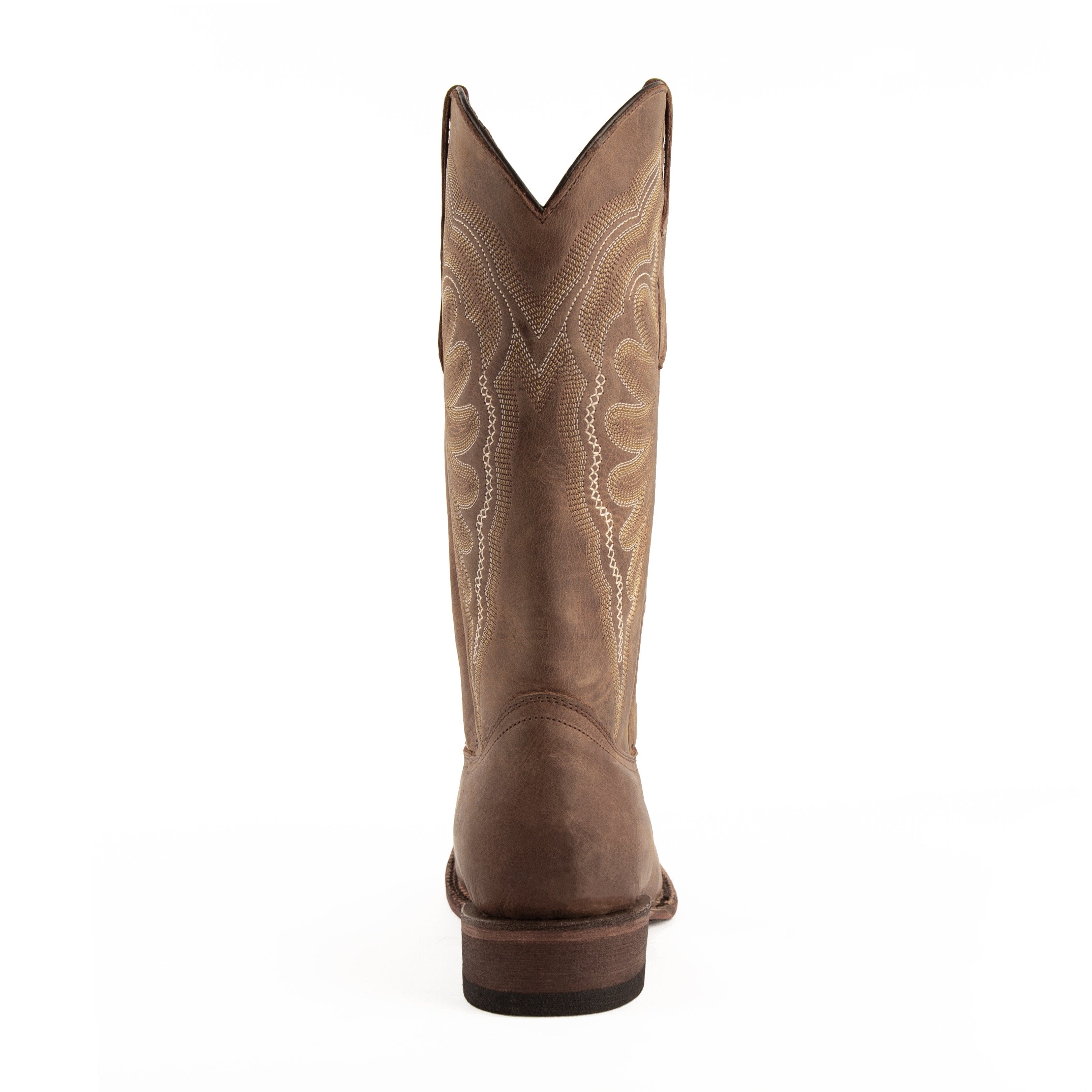 Mens Ferrini Square Toe Distressed Leather Cowboy Boot in Brown - Image 5