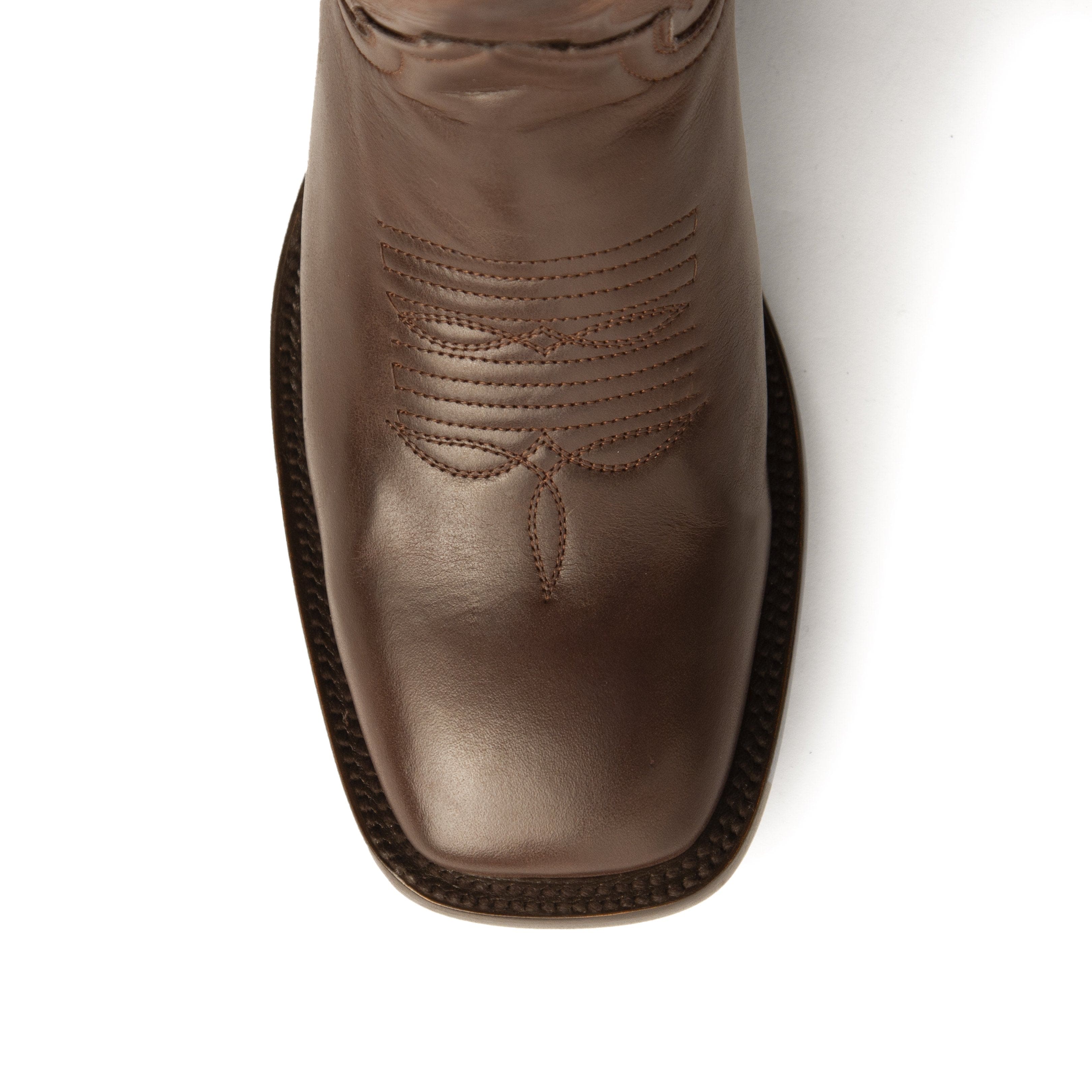 Mens Ferrini Square Toe Leather Cowboy Boot in Brown - Image 2