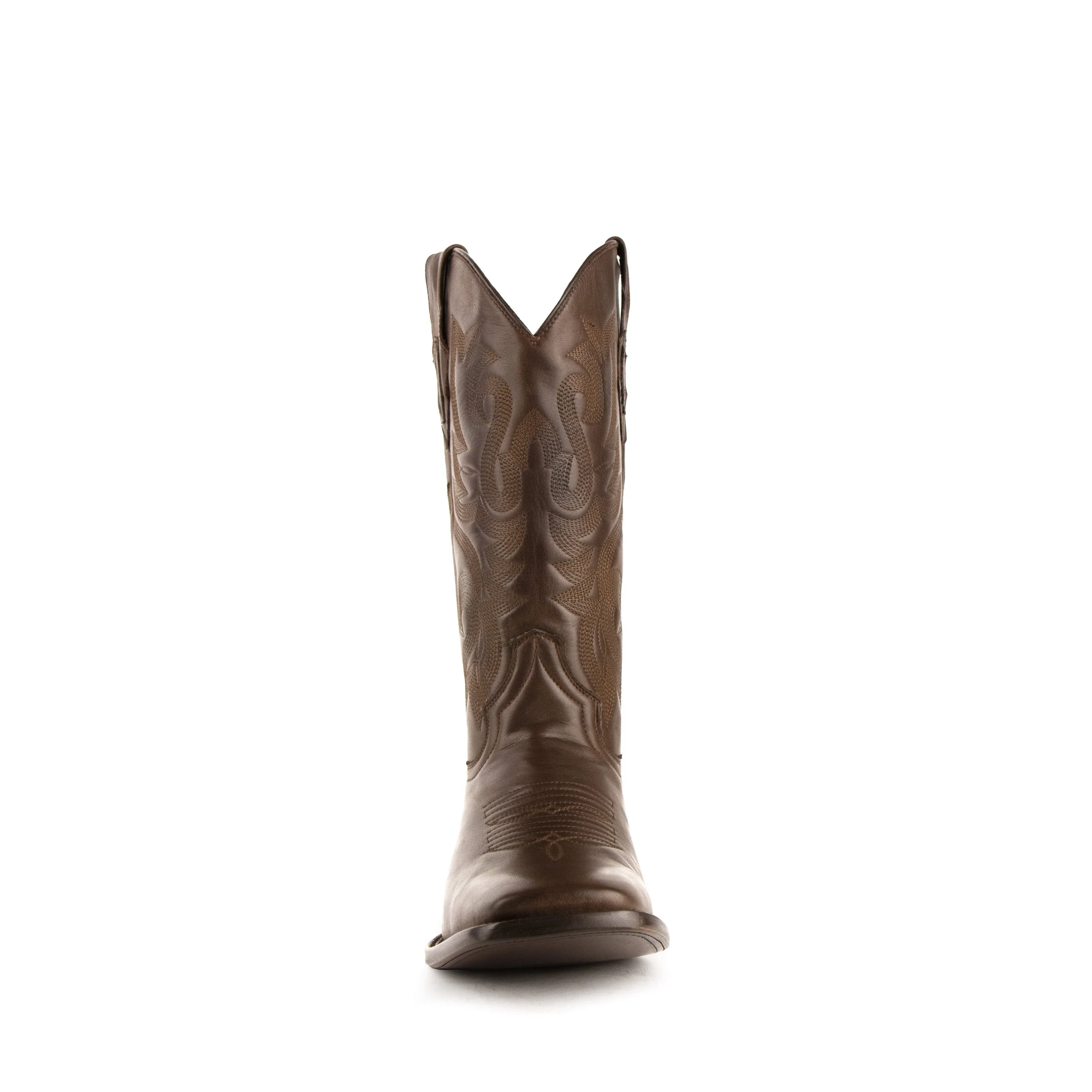 Mens Ferrini Square Toe Leather Cowboy Boot in Brown - Image 4