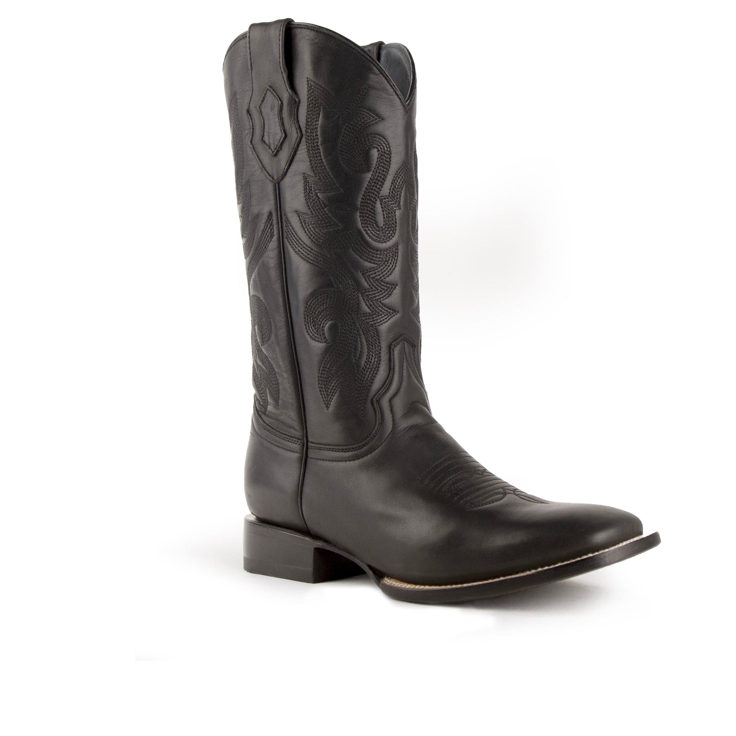 Mens Ferrini Square Toe Leather Cowboy Boot in Brown - Image 7