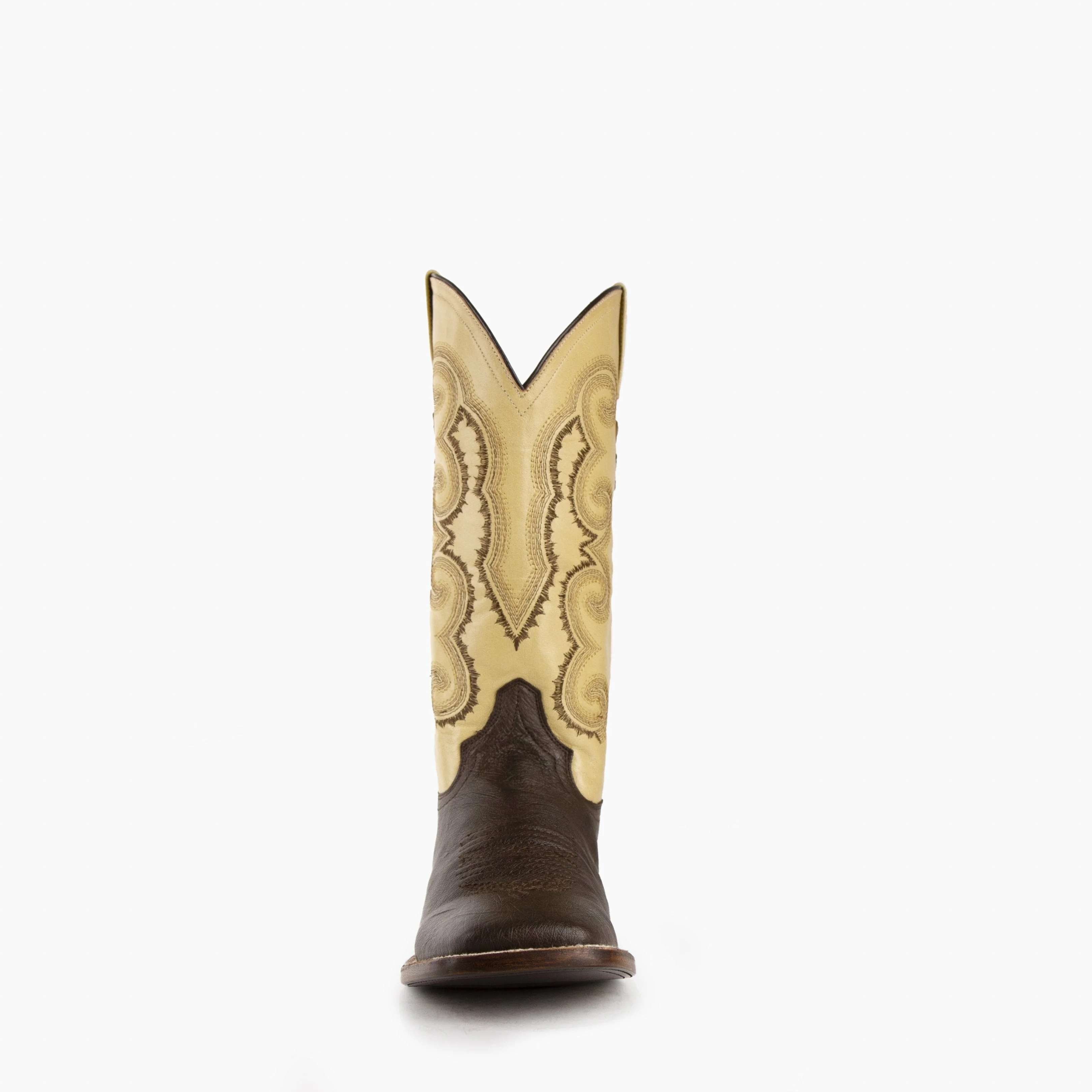 Mens Ferrini Square Toe Smooth Ostrich Cowboy Boot in Brown - Image 4