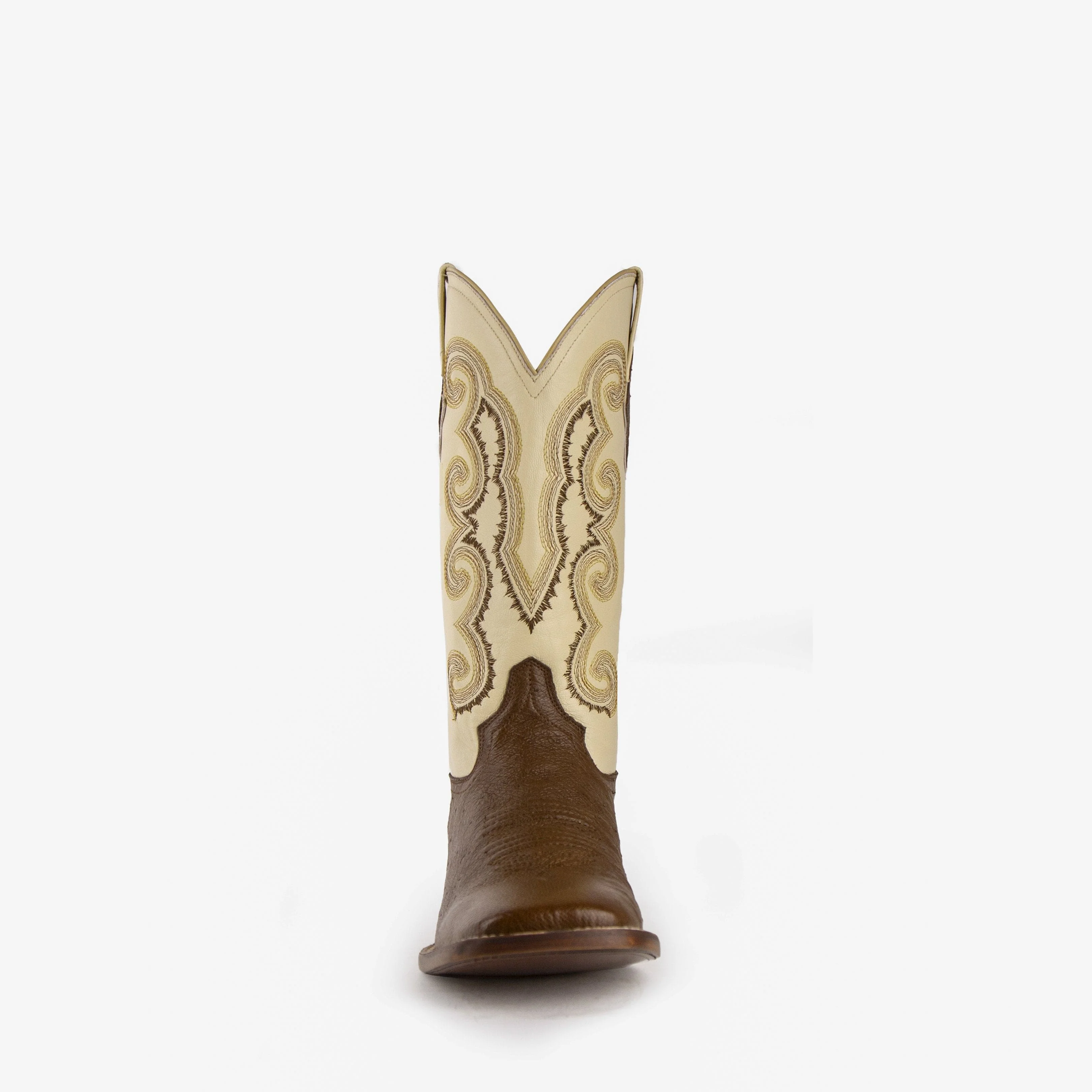 Mens Ferrini Square Toe Smooth Ostrich Cowboy Boot in Kango Tabac & Pearl - Image 4