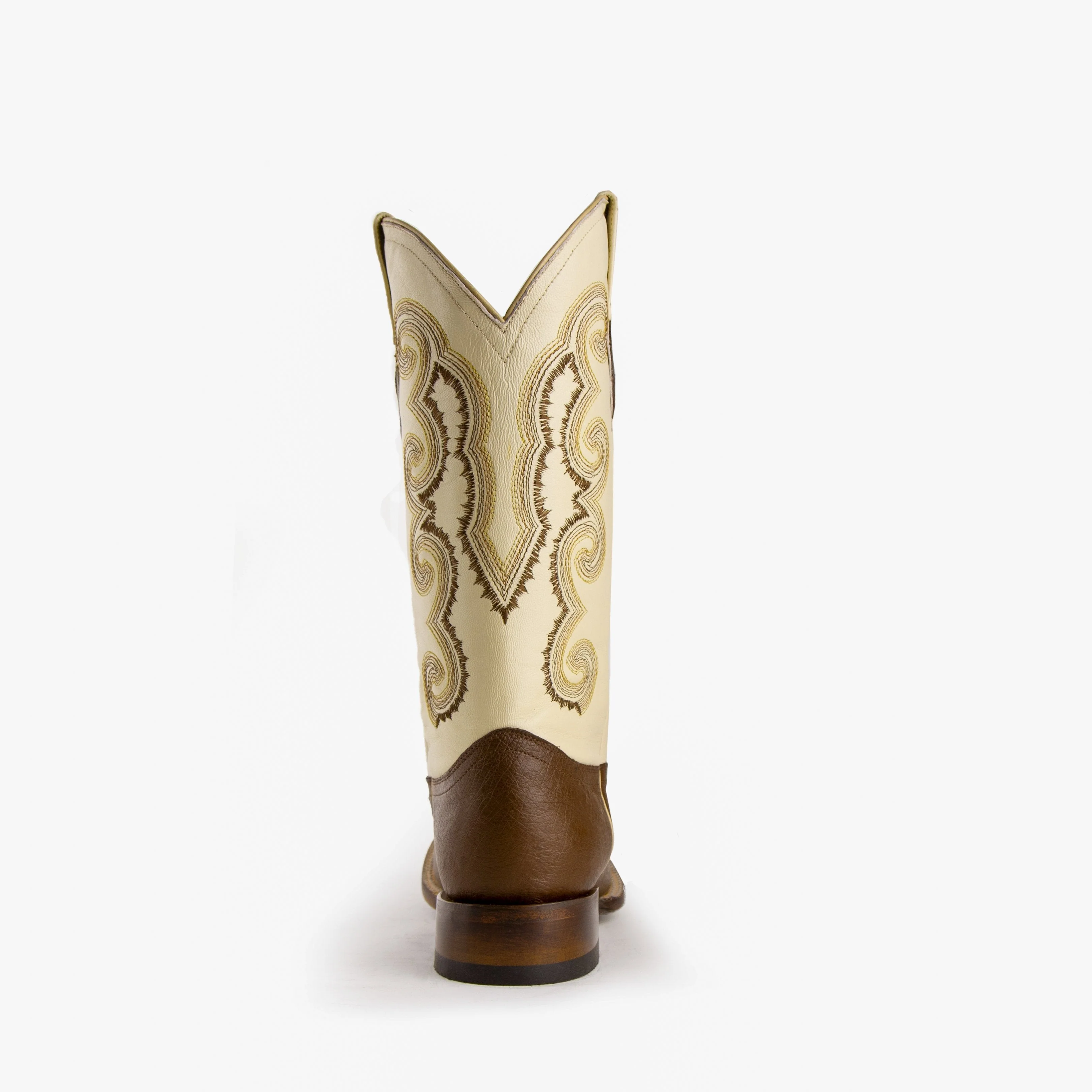 Mens Ferrini Square Toe Smooth Ostrich Cowboy Boot in Kango Tabac & Pearl - Image 5