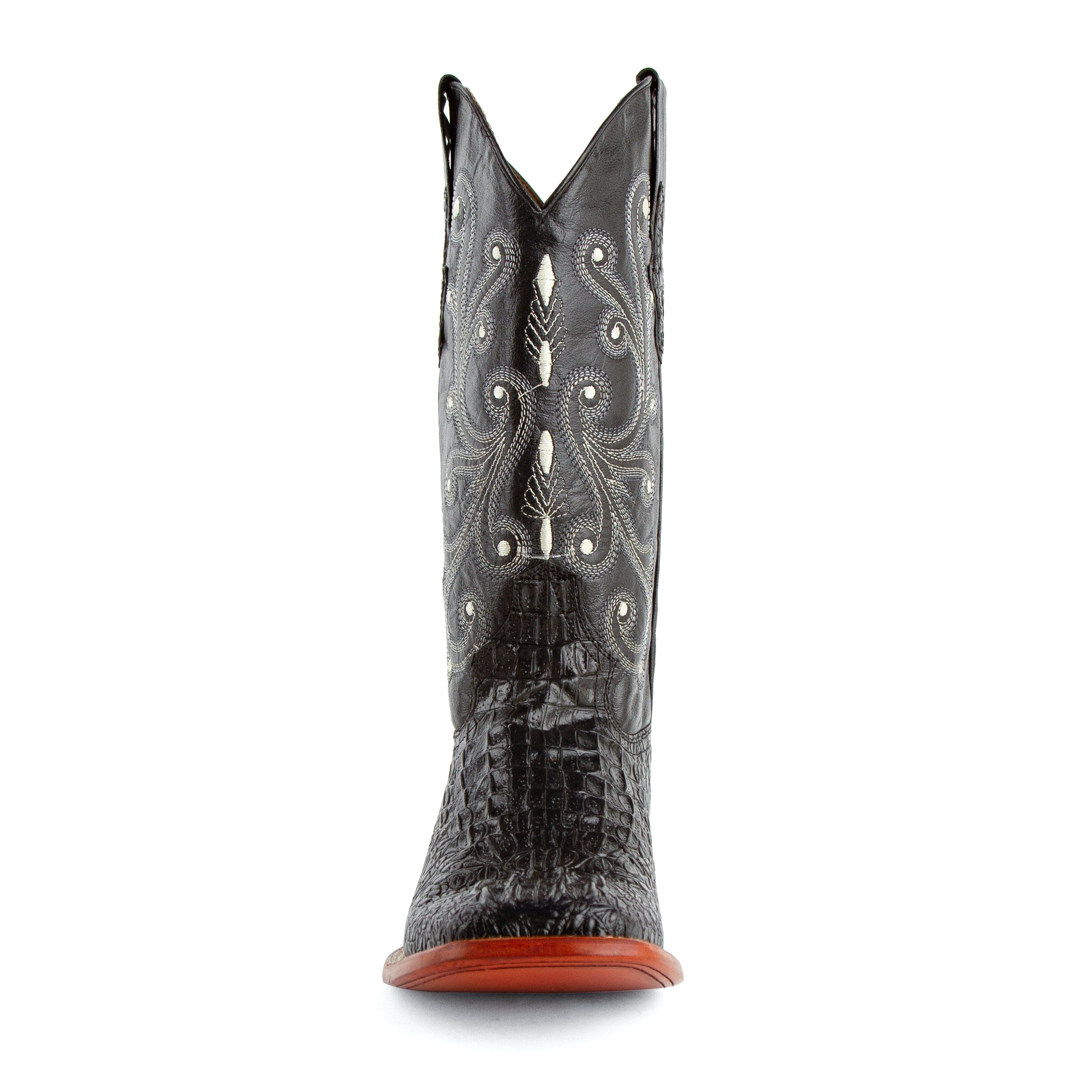 Mens Ferrini Stampede Crocodile Print Cowboy Boot in Black - Image 4