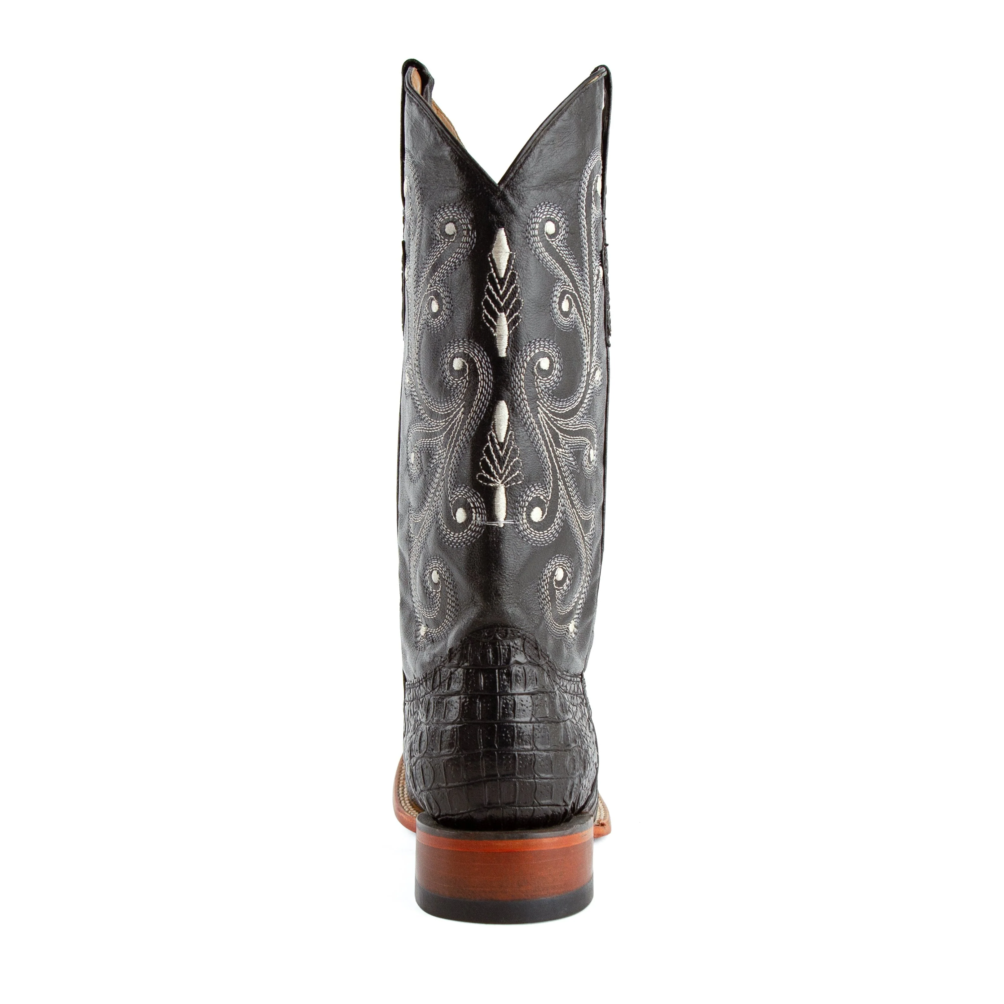Mens Ferrini Stampede Crocodile Print Cowboy Boot in Black - Image 5