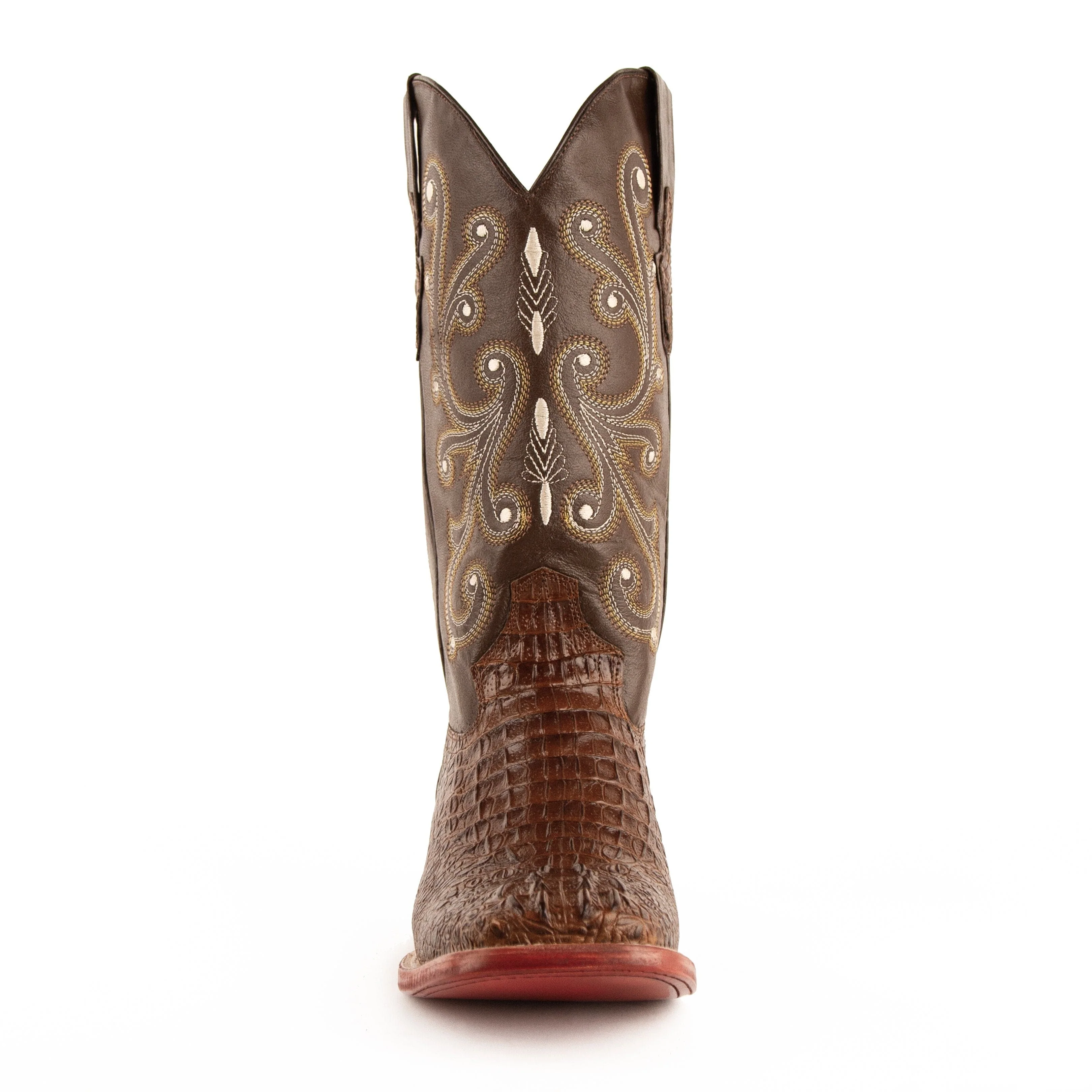 Mens Ferrini Stampede Crocodile Print Cowboy Boot in Brown - Image 4