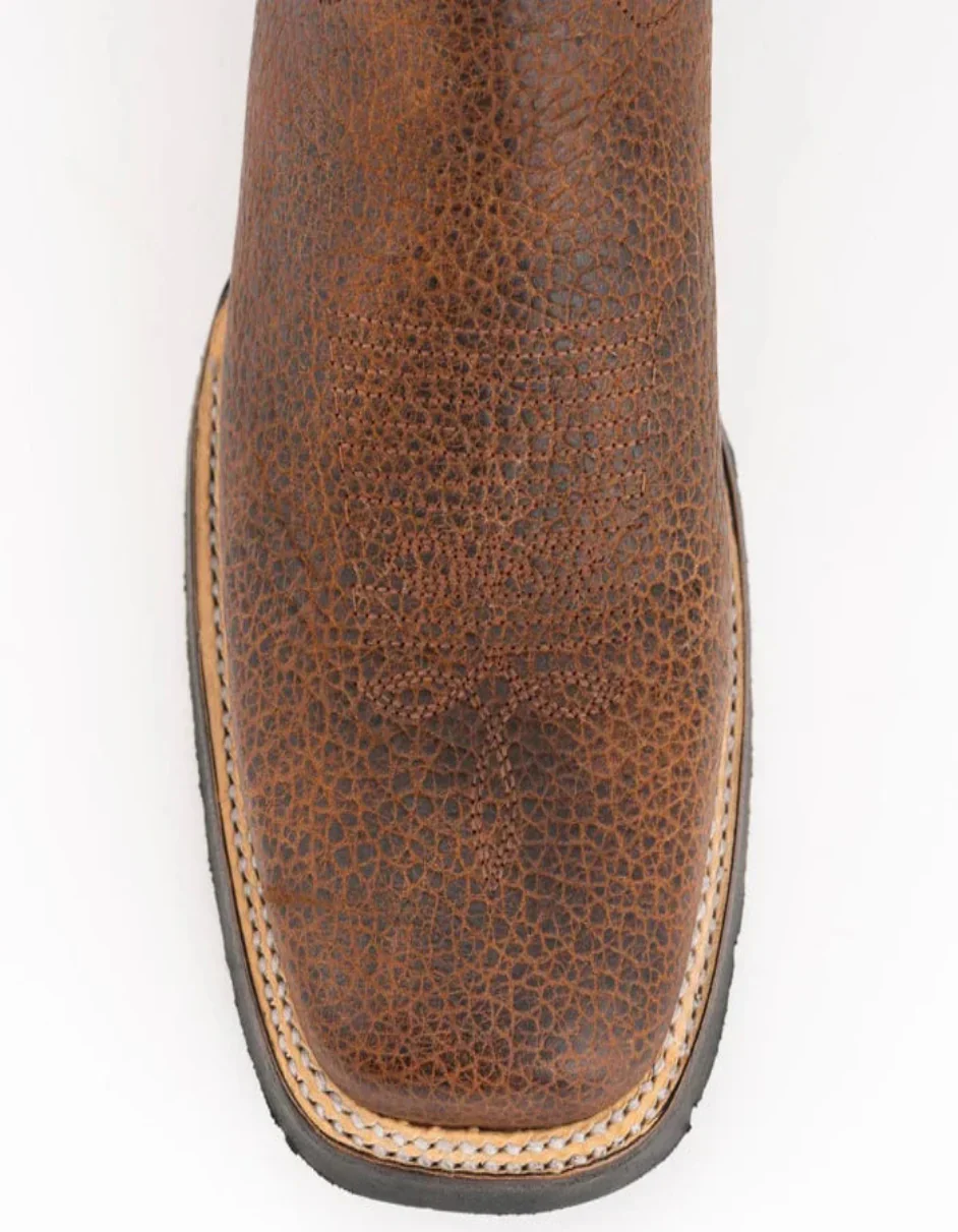 Men's Ferrini Toro Leather Boots Handcrafted Brandy - Image 2