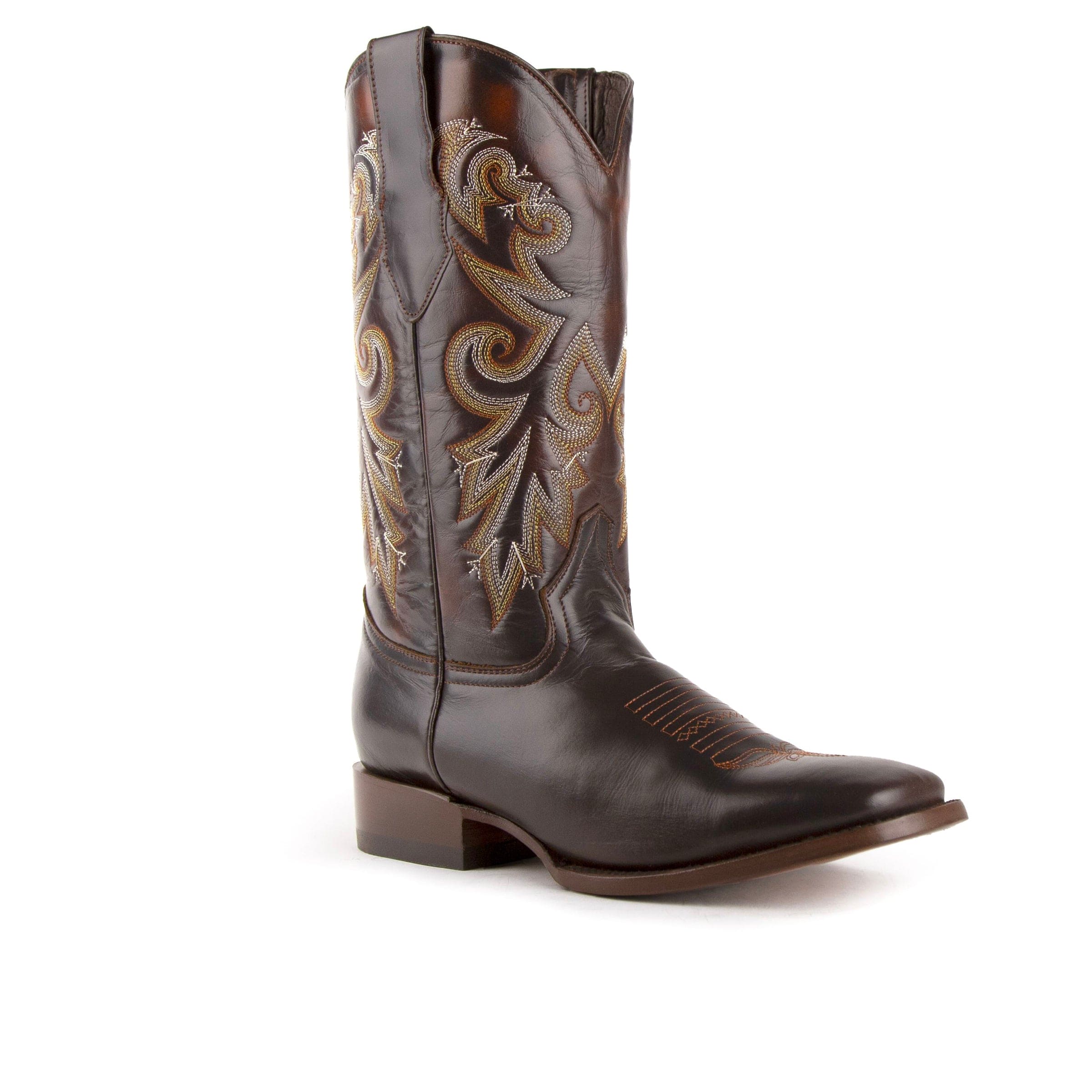 Mens Ferrini Tundra Square Toe Leather Cowboy Boot in Brown