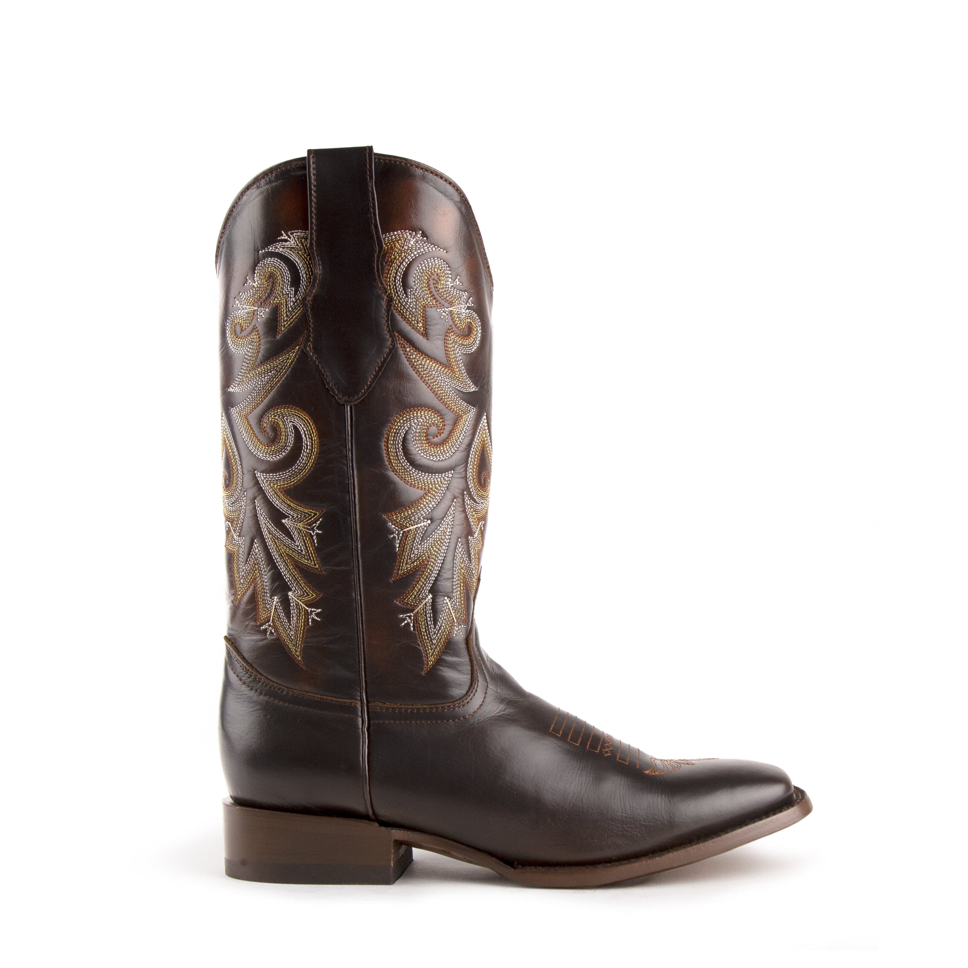 Mens Ferrini Tundra Square Toe Leather Cowboy Boot in Brown - Image 3