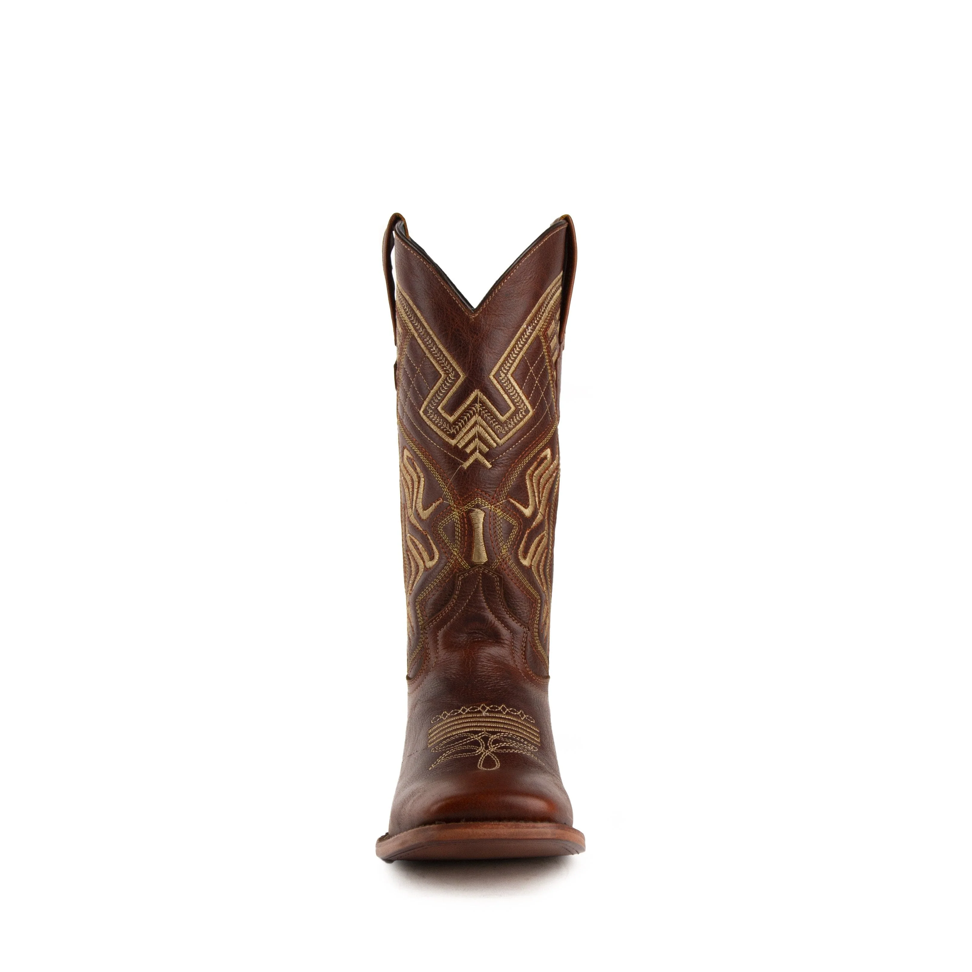 Mens Ferrini Roan Square Toe Leather Cowboy Boot in Cognac - Image 4